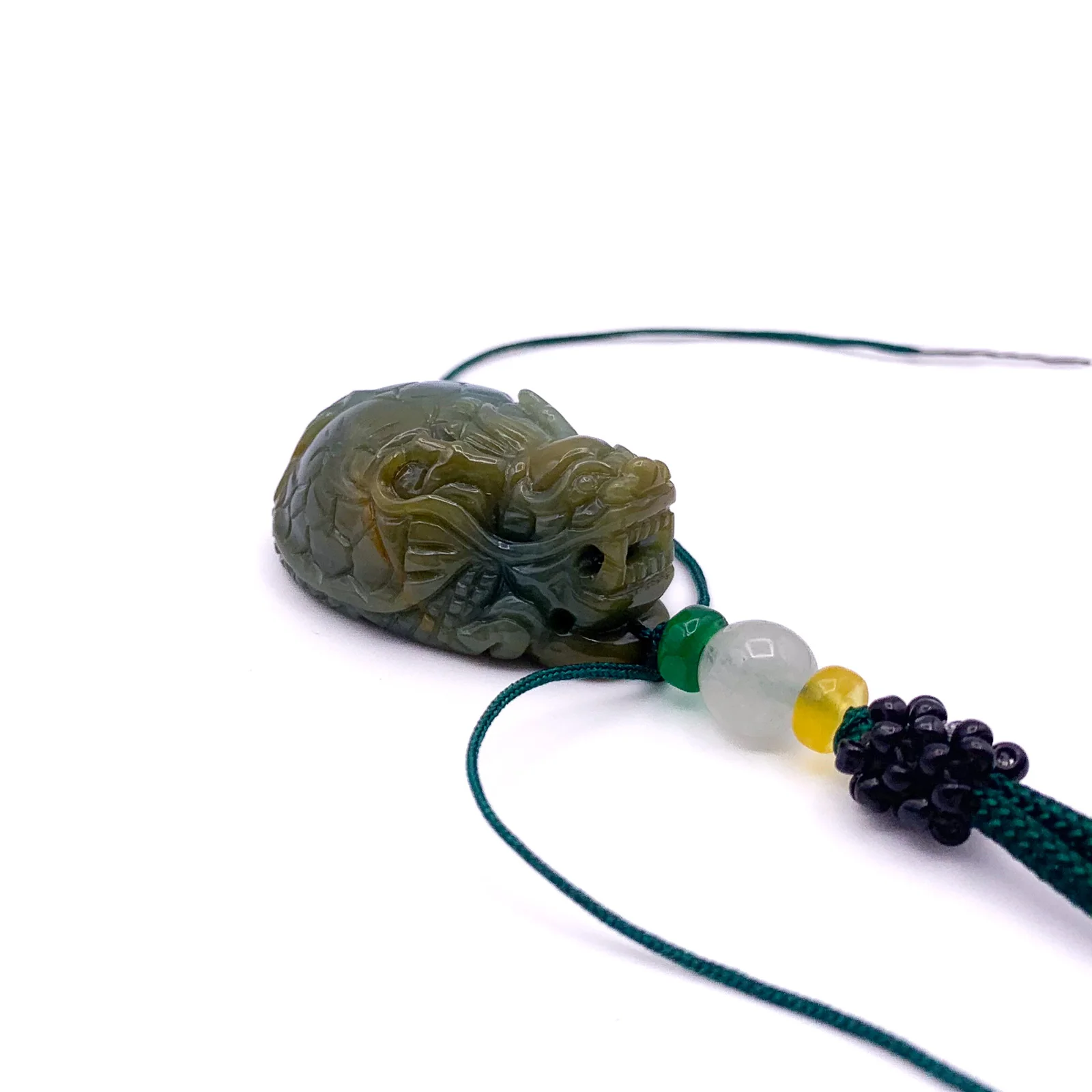 Certified Yellow Burma Natural A Jade Jadeite Pendant Dragon Turtle - Image 10