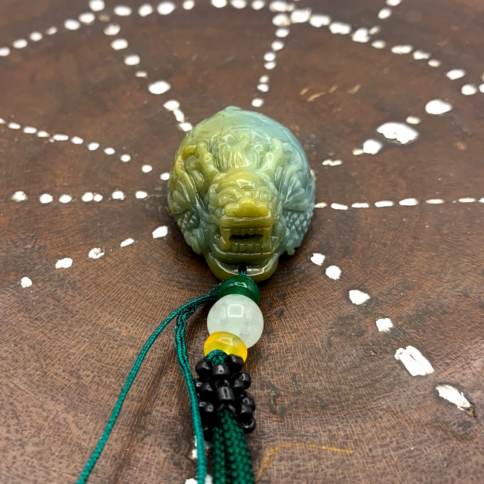 Certified Yellow Burma Natural A Jade Jadeite Pendant Dragon Turtle - Image 7