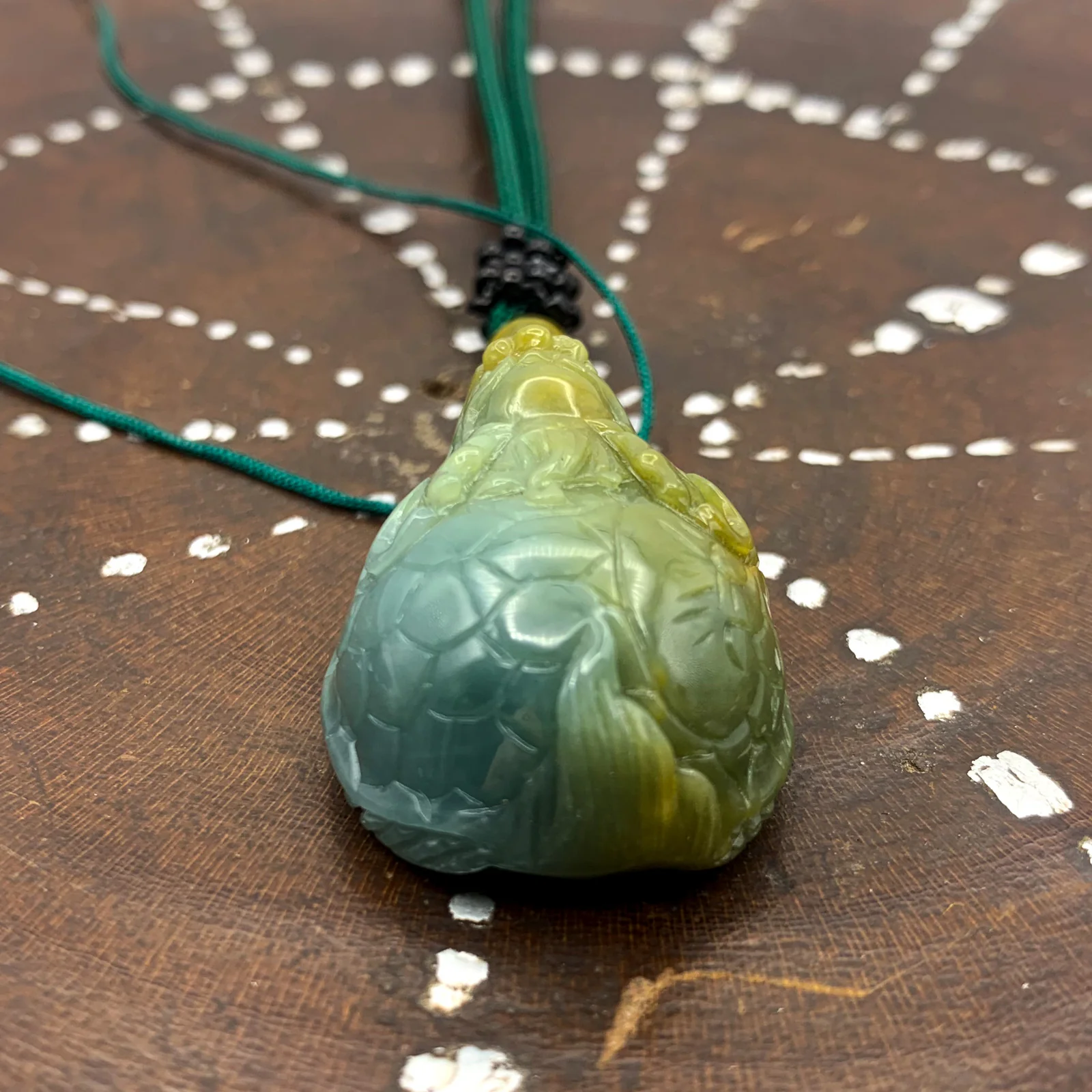 Certified Yellow Burma Natural A Jade Jadeite Pendant Dragon Turtle - Image 8
