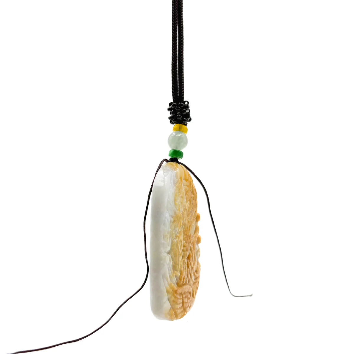 Certified Yellow  Natural A Jade Jadeite Pendant Phoenix Flower Necklace - Image 8