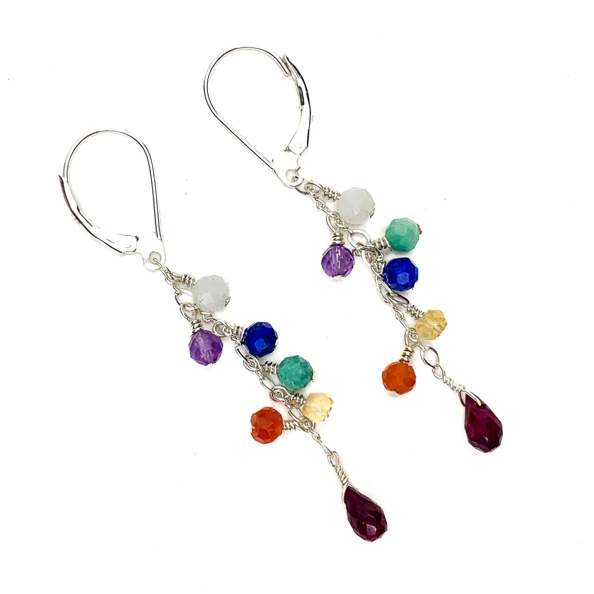 Chakra Earrings with Sterling Silver Latchback Ear Wires - Image 2