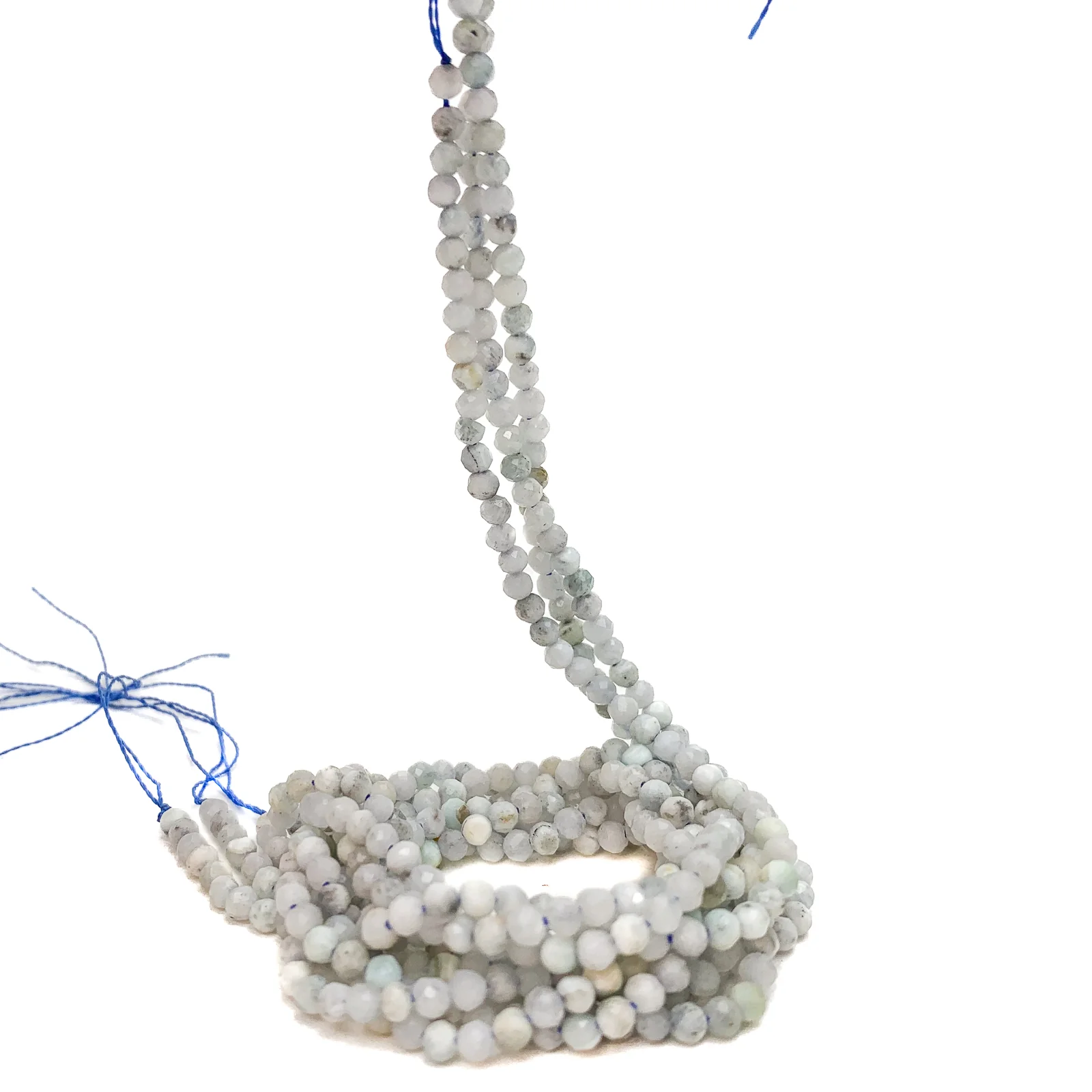 Chalcedony Blue Lace 2.5mm Faceted Rounds Bead Strand - Image 3