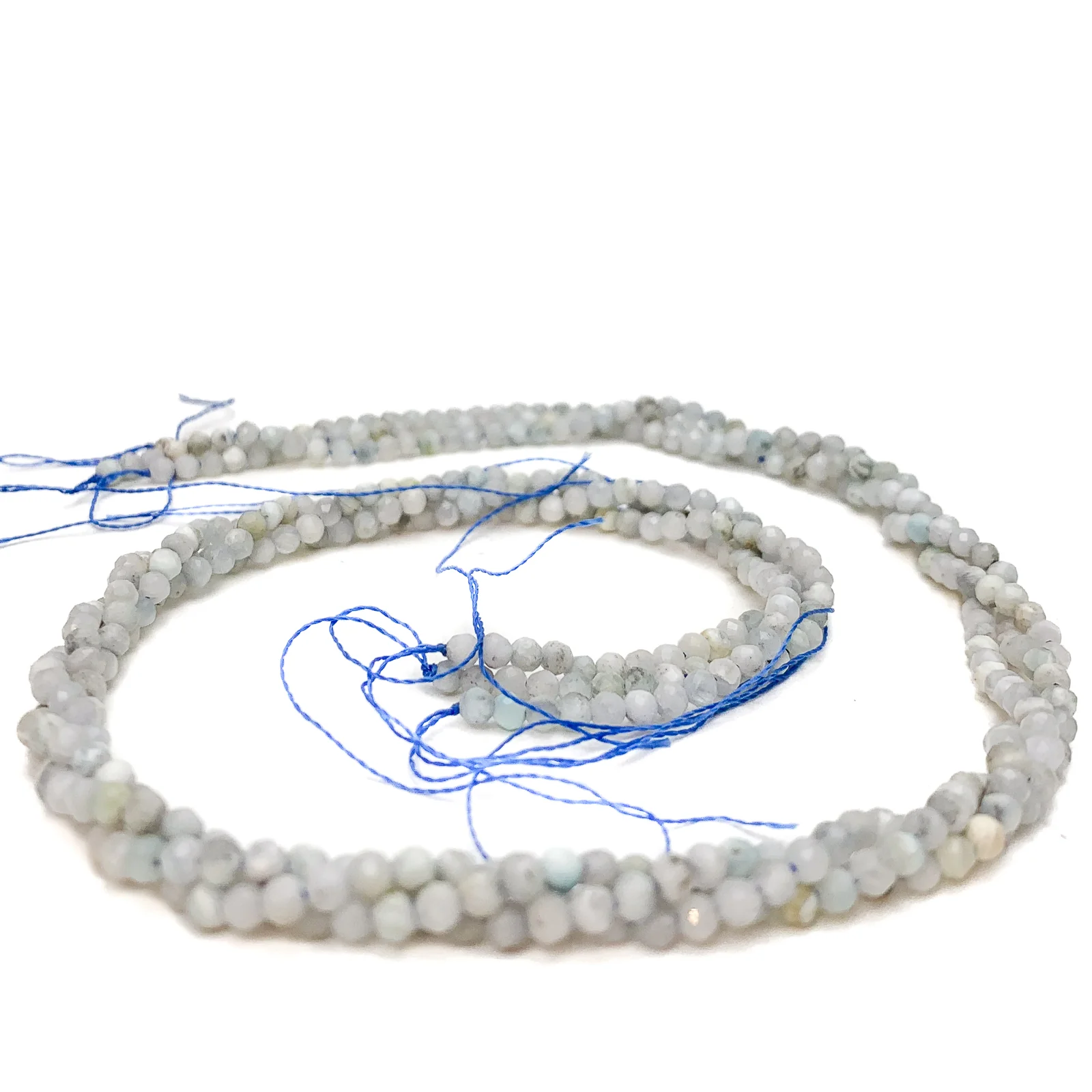Chalcedony Blue Lace 2.5mm Faceted Rounds Bead Strand - Image 4