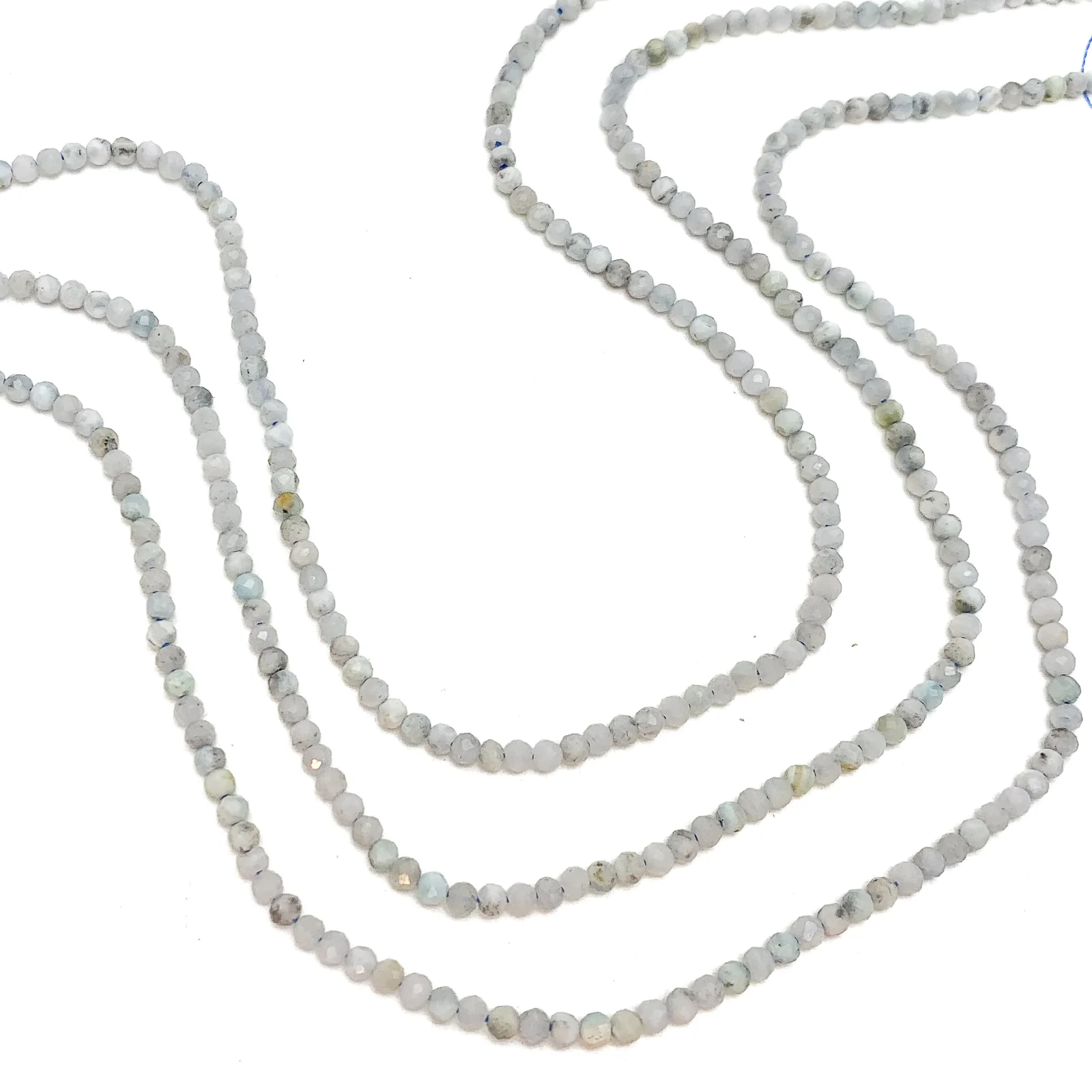 Chalcedony Blue Lace 2.5mm Faceted Rounds Bead Strand - Image 5