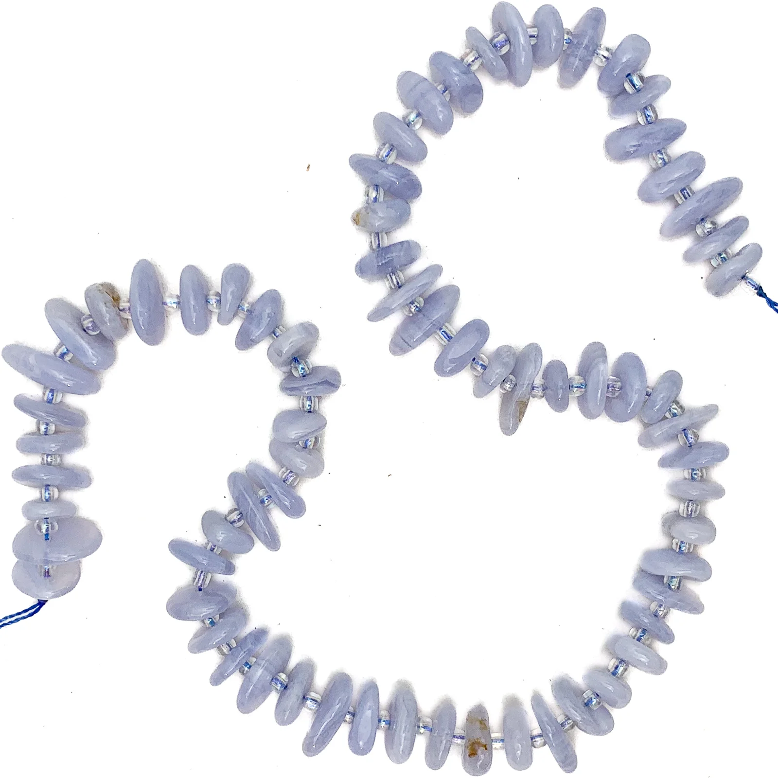 Chalcedony Blue Lace Tears Bead Strand - Image 2