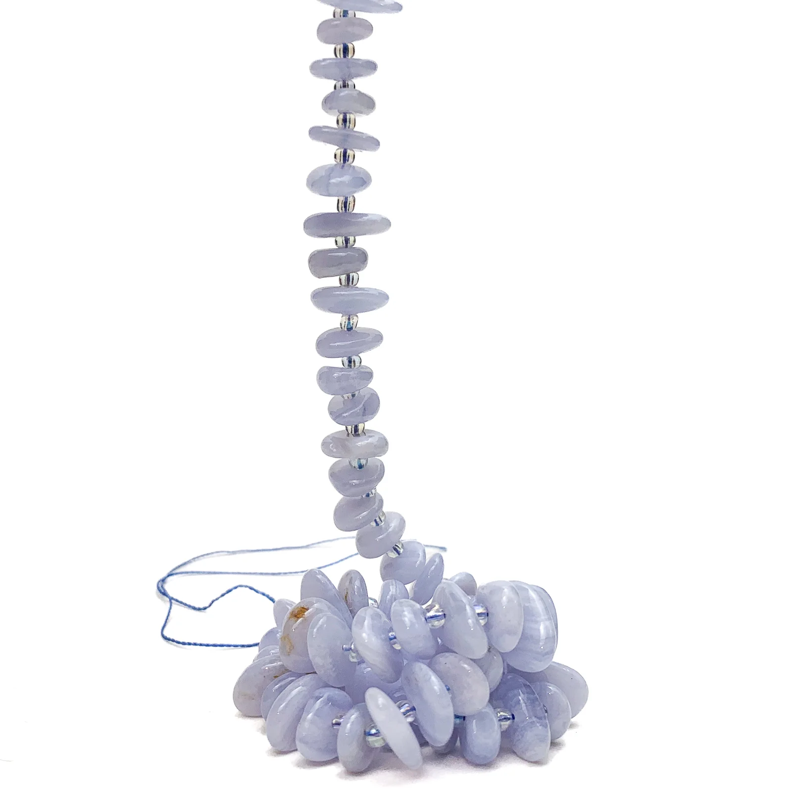Chalcedony Blue Lace Tears Bead Strand - Image 3