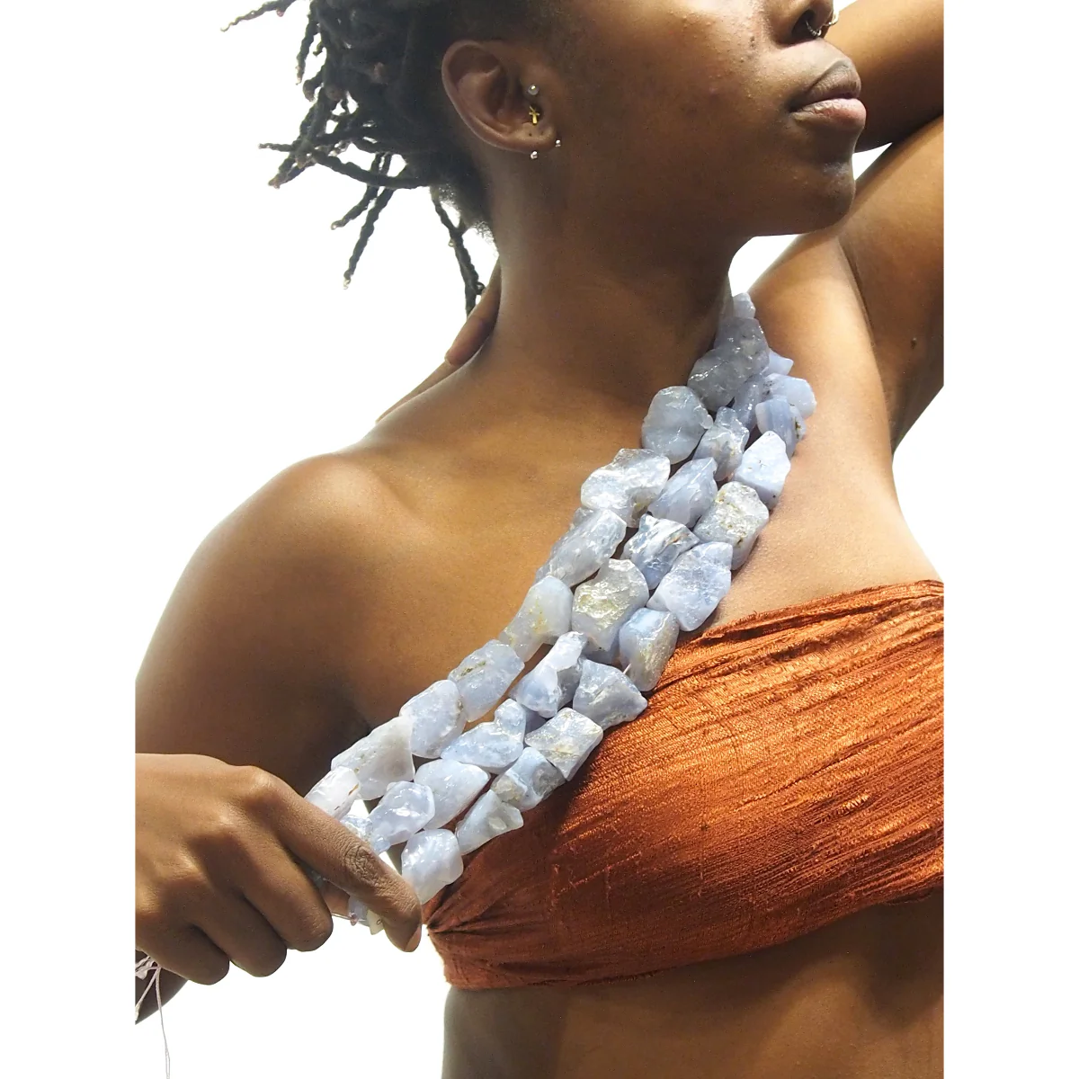 Graduated Chalcedony Chunk Strand - Image 2