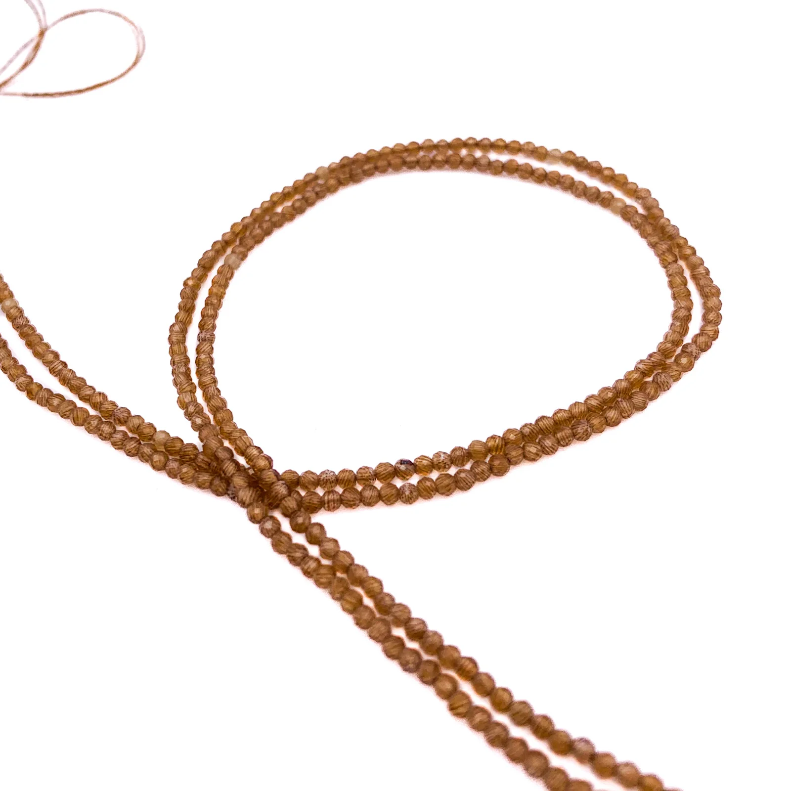 Chalcedony Whisky 2mm Faceted Rounds Bead Strand - Image 3