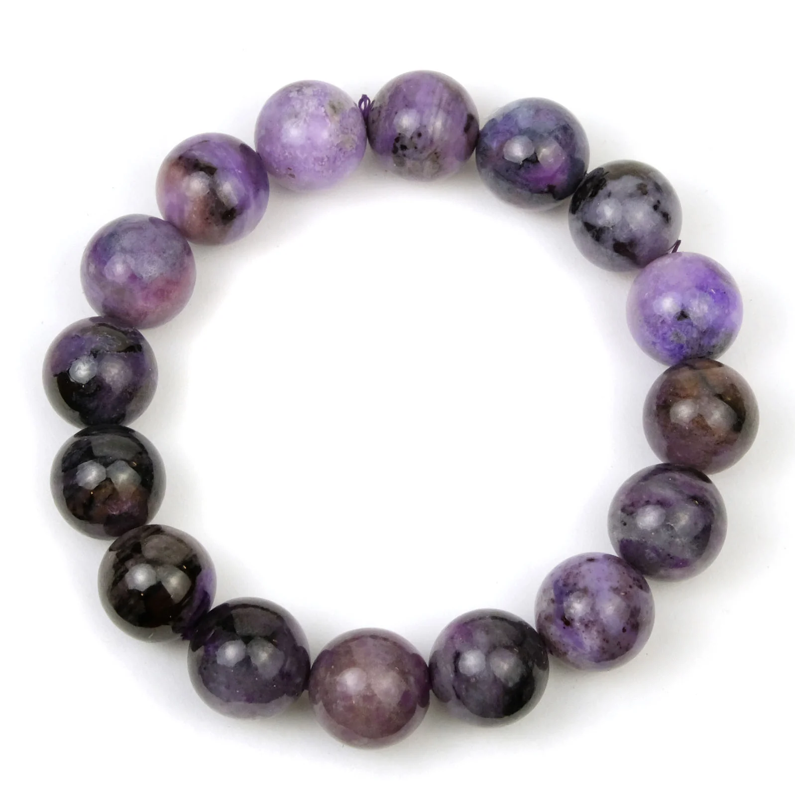 Charoite Stretch Bracelet 12mm - Image 3