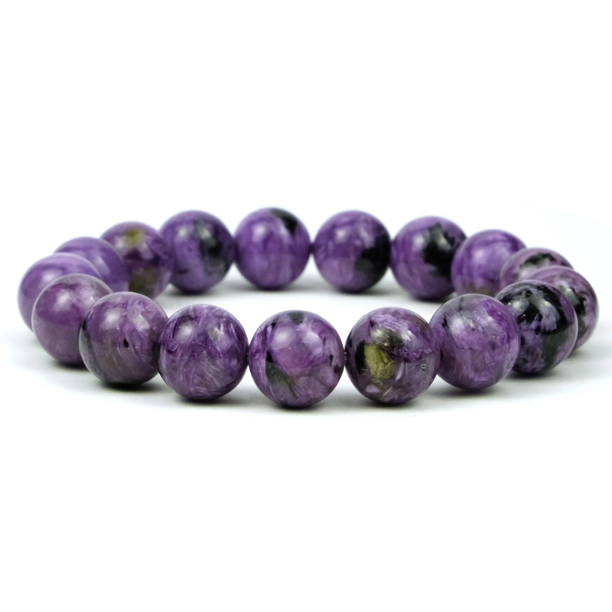 Charoite Stretch Bracelet 12mm - Image 2
