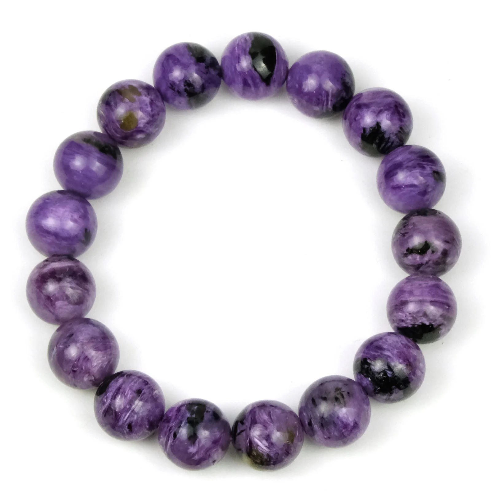 Charoite Stretch Bracelet 12mm - Image 3