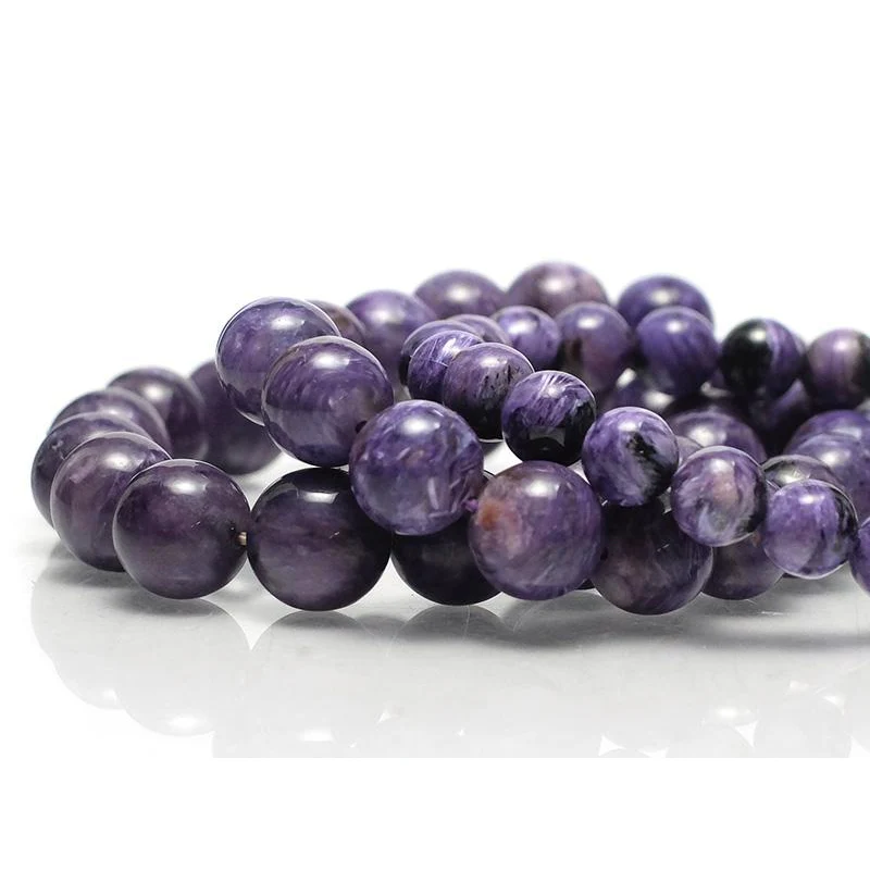 Charoite Stretch Bracelet 8mm, 12mm, 14mm - Image 2