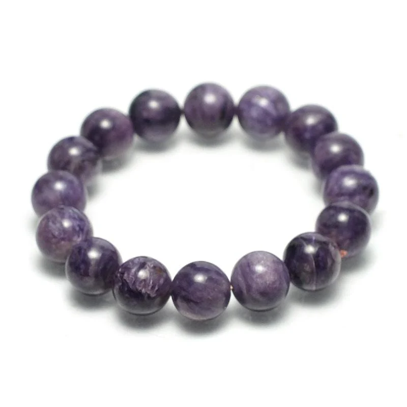 Charoite Stretch Bracelet 8mm, 12mm, 14mm - Image 7