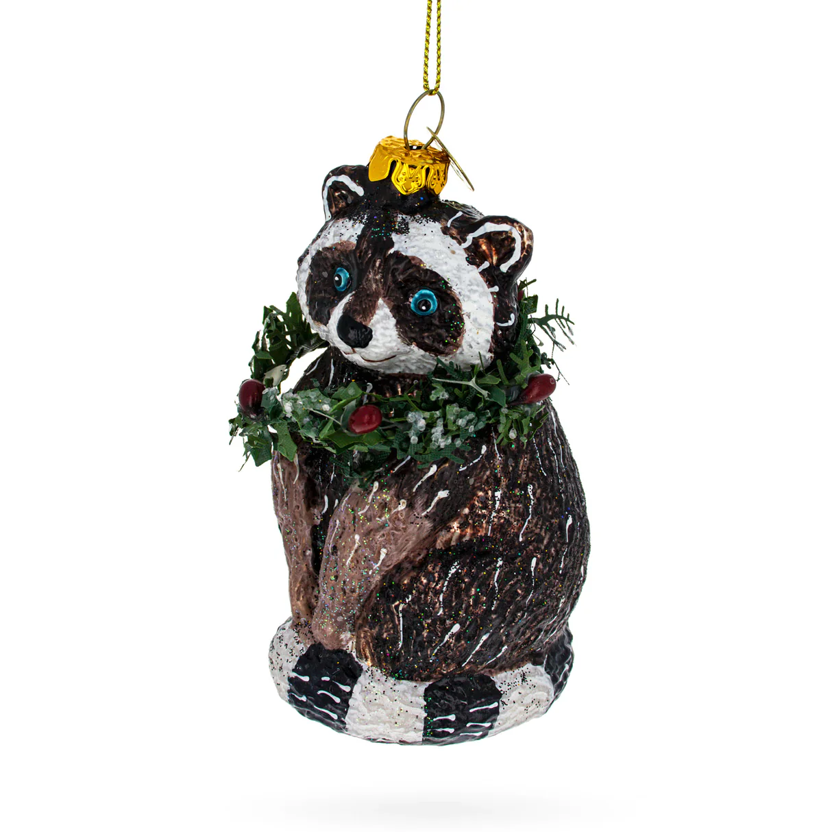 Winsome Raccoon with Wreath Ornament PS - Image 2