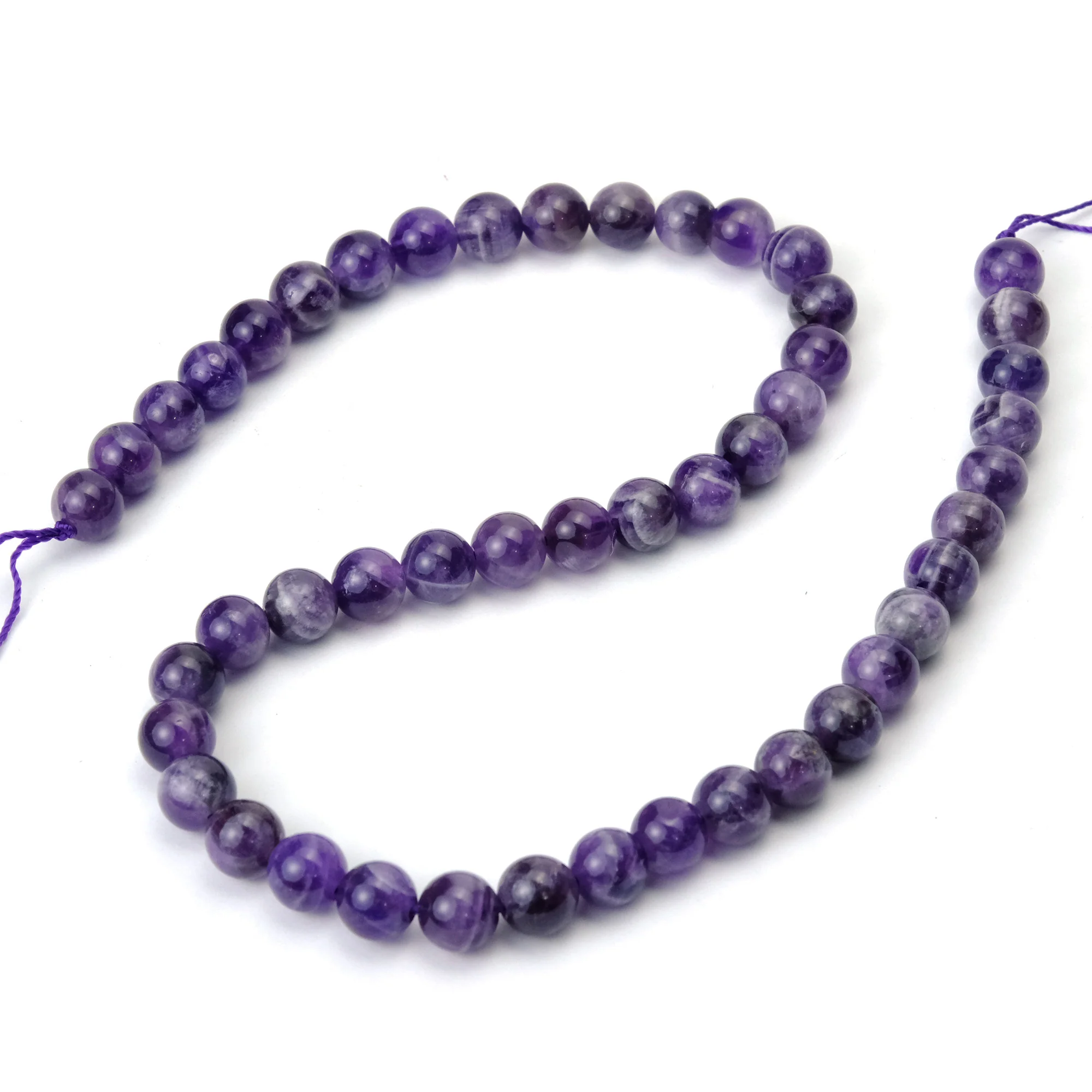 Chevron Amethyst 8mm Smooth Rounds - Image 2