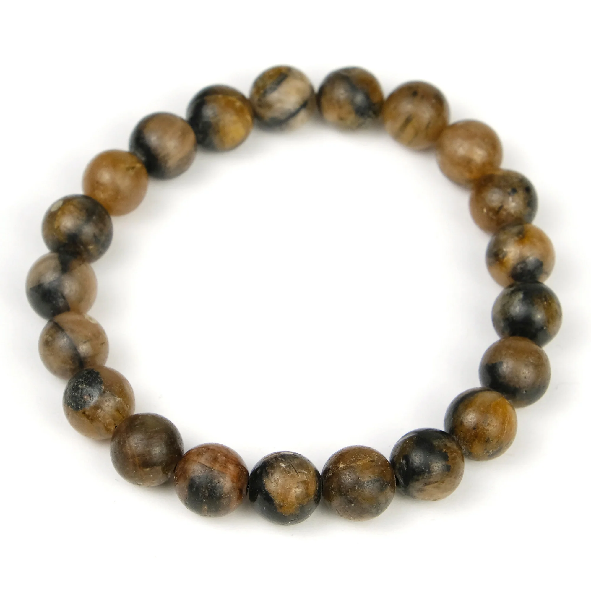 Chiastolite 10mm Round Stretch Bracelet - Image 2