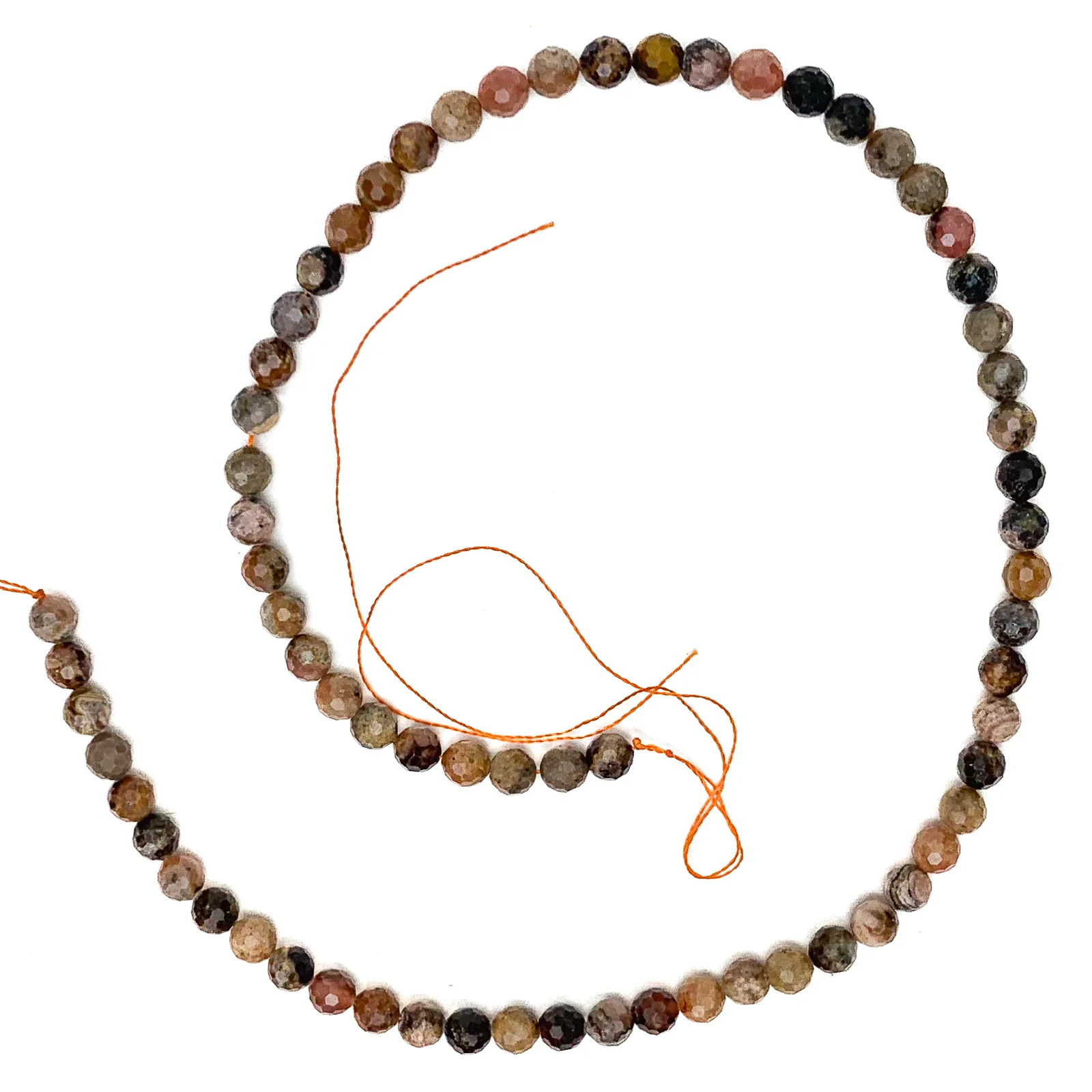 Chiastolite / Andalusite 5.5mm Faceted Rounds Bead Strand - Image 2
