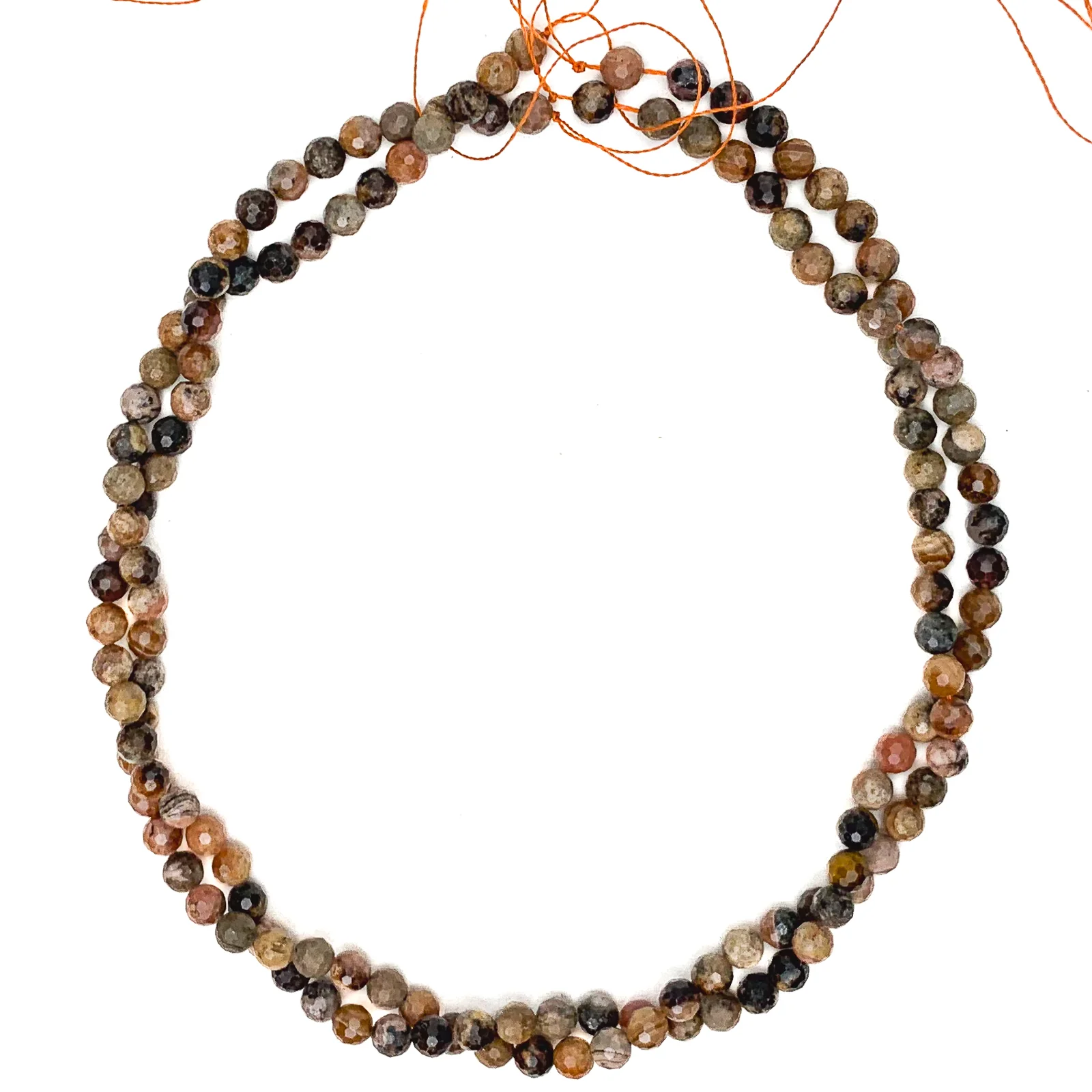 Chiastolite / Andalusite 5.5mm Faceted Rounds Bead Strand - Image 3