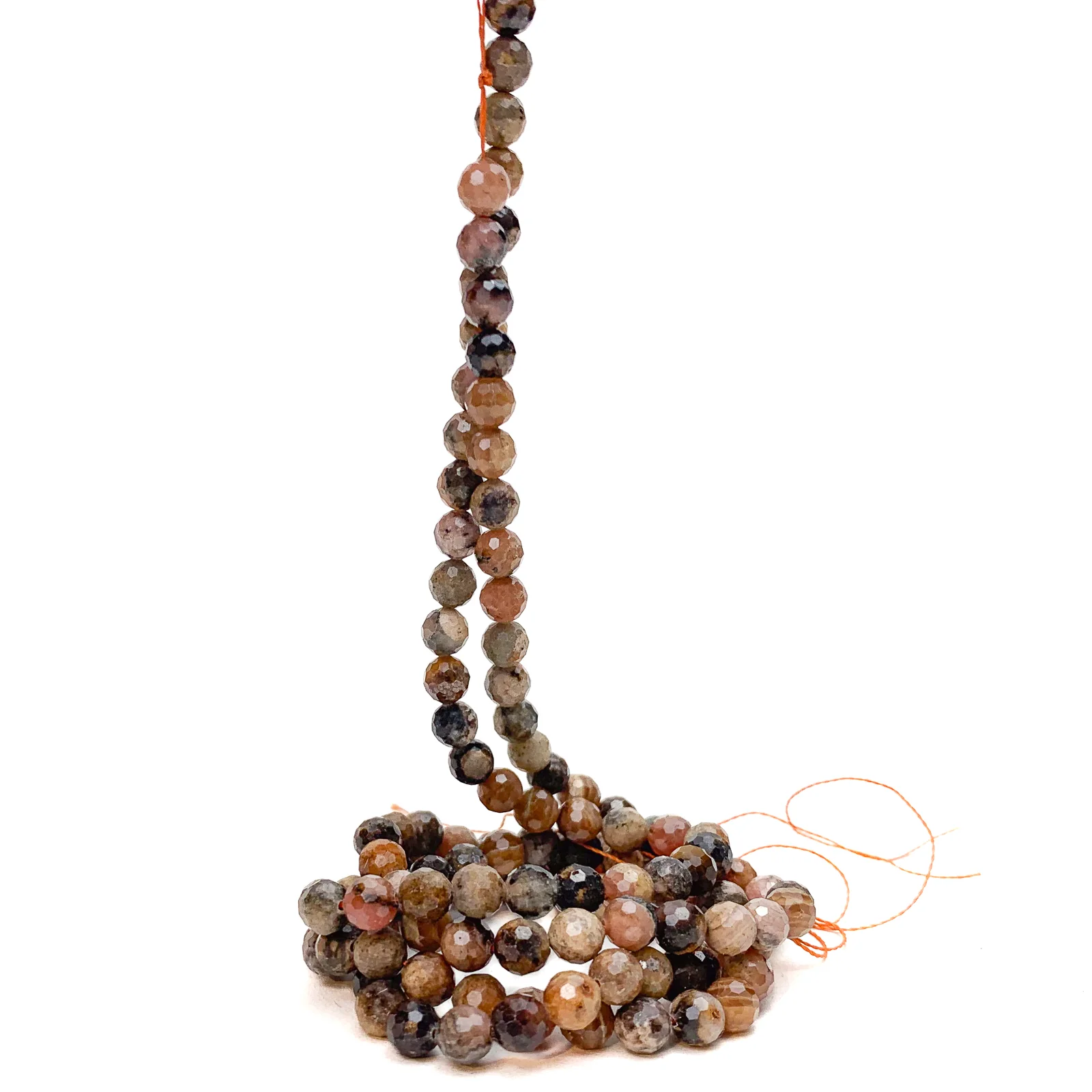 Chiastolite / Andalusite 5.5mm Faceted Rounds Bead Strand - Image 4