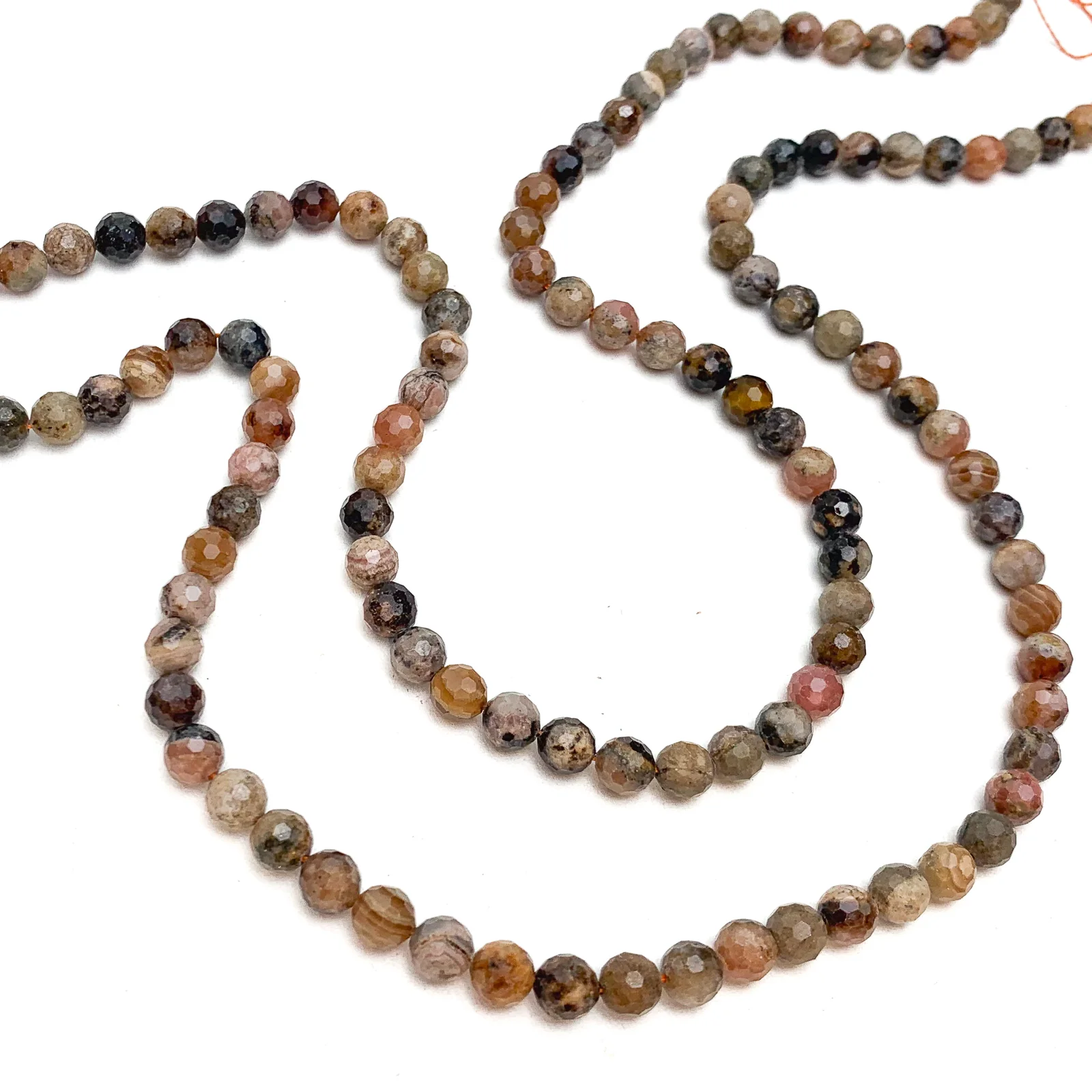 Chiastolite / Andalusite 5.5mm Faceted Rounds Bead Strand - Image 5