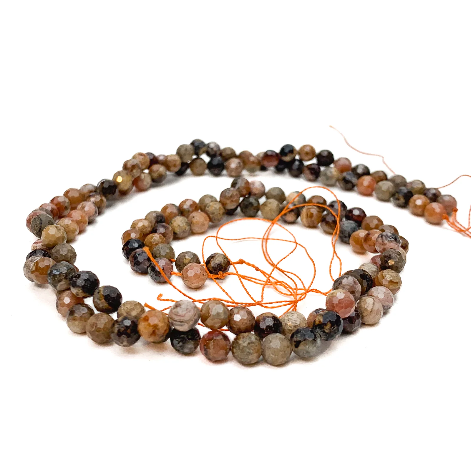 Chiastolite / Andalusite 5.5mm Faceted Rounds Bead Strand - Image 6
