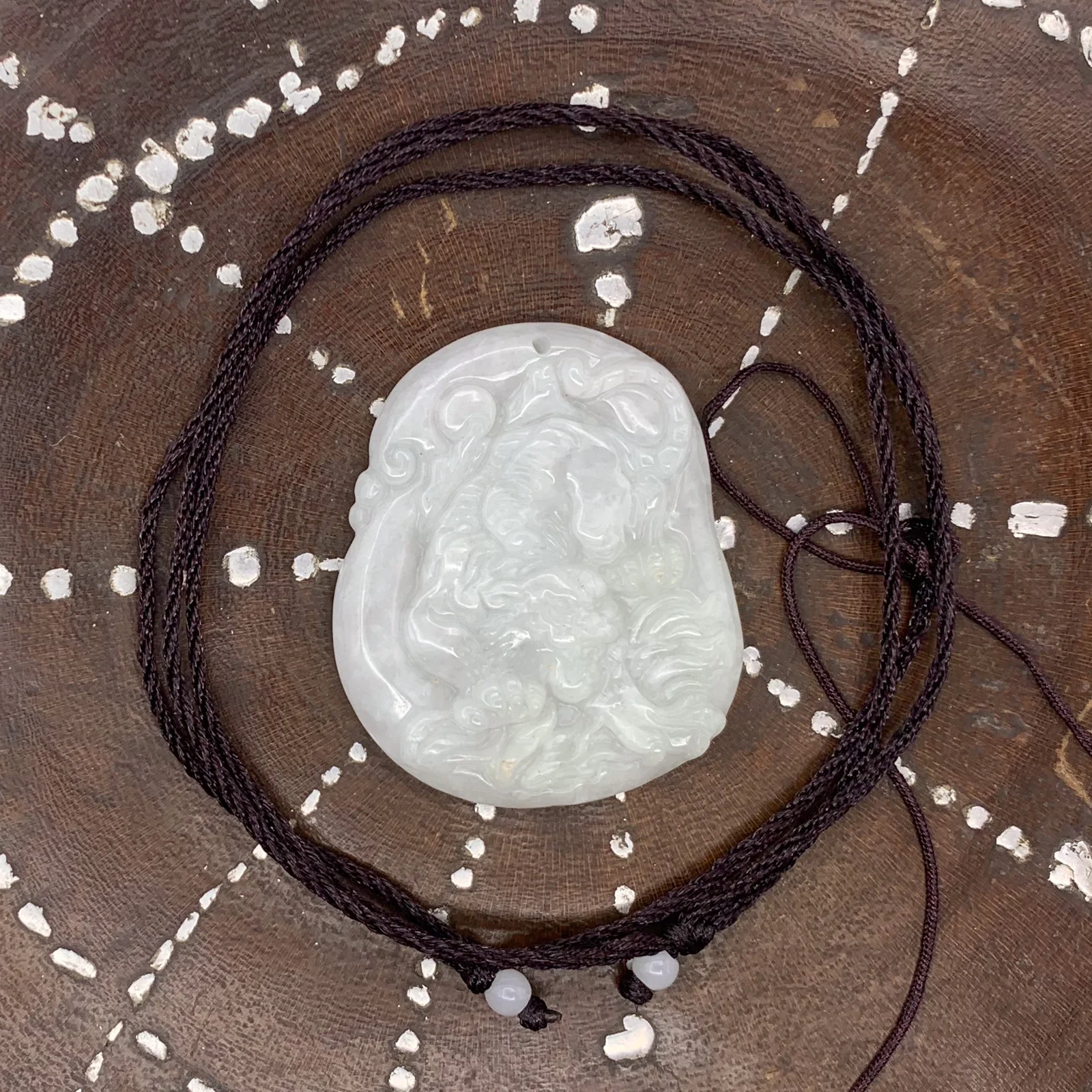 China Style Certified 100% Natural White A Jade Jadeite Pendant Tiger - Image 4