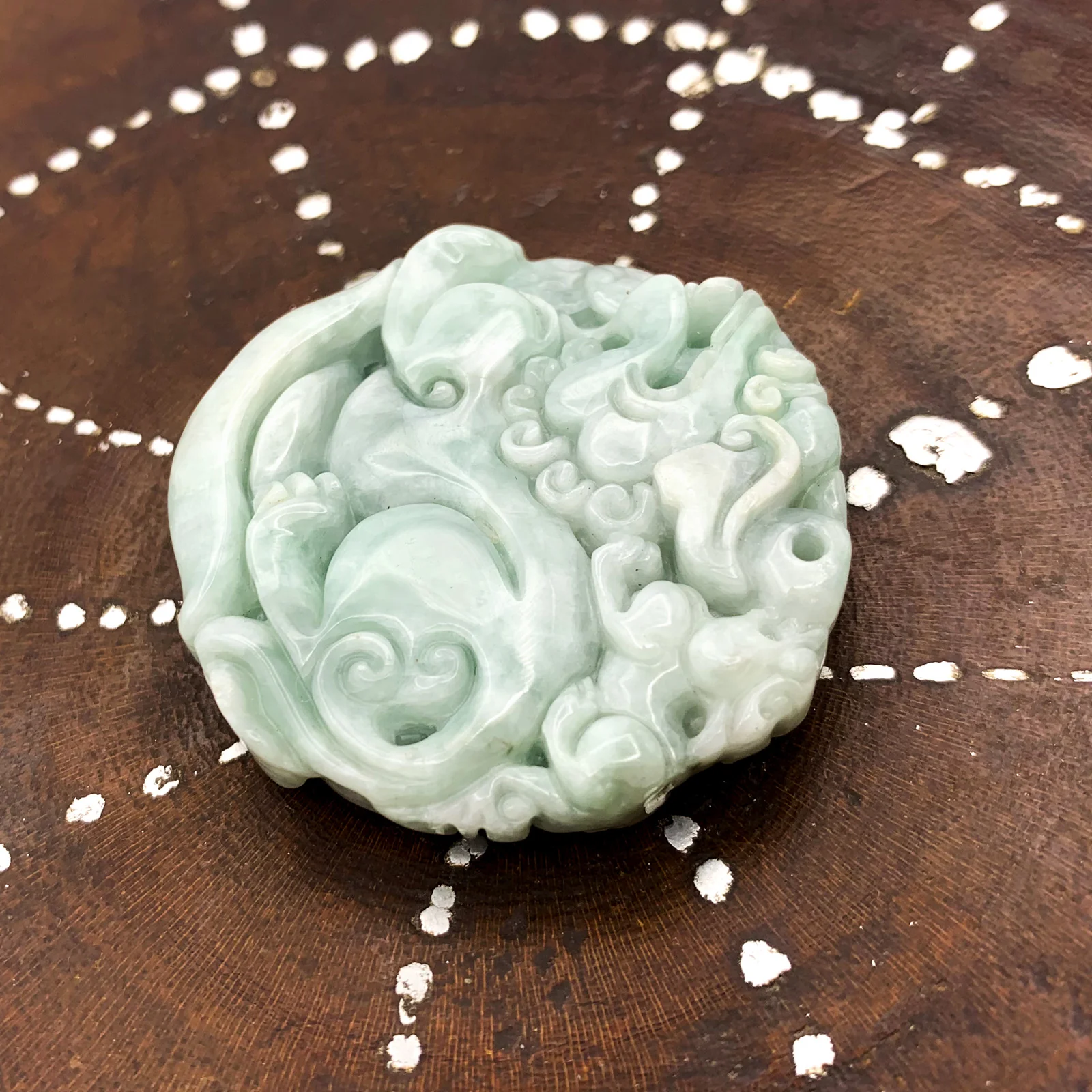 China Style Certified 100% Natural White Green A Jade Jadeite Pendant Unicorn - Image 5