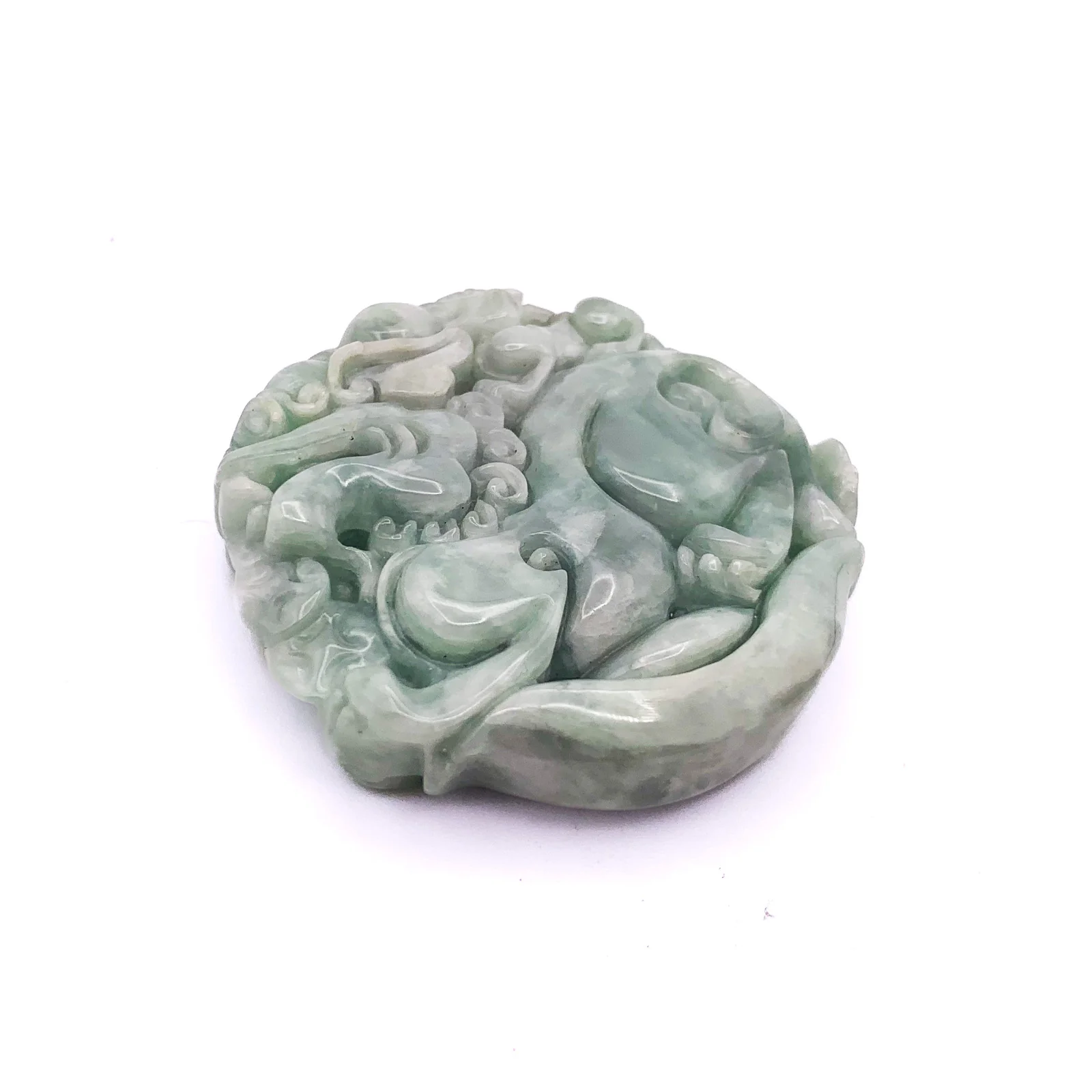 China Style Certified 100% Natural White Green A Jade Jadeite Pendant Unicorn - Image 7