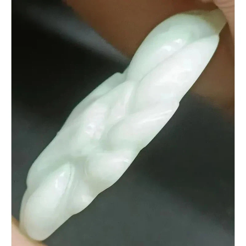 Certified Chinese Style Light Green Natural A Jade Jadeite Fox Pendant - Image 3