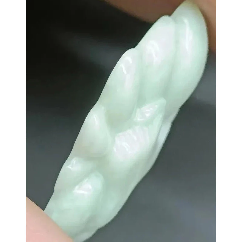 Certified Chinese Style Light Green Natural A Jade Jadeite Fox Pendant - Image 4