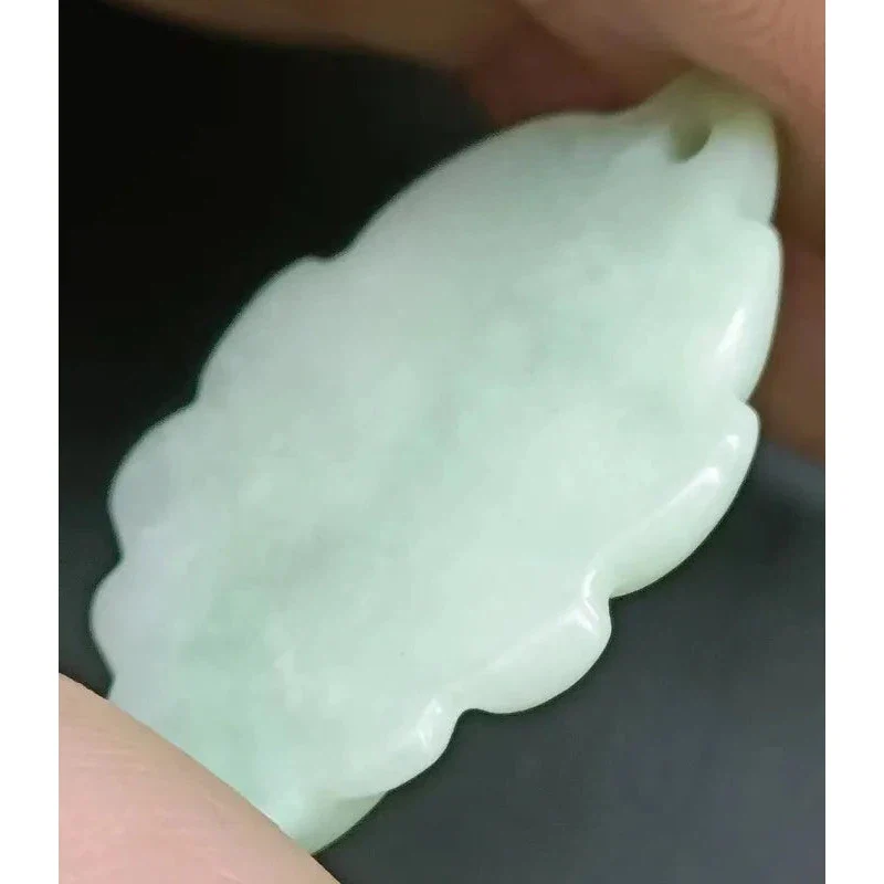 Certified Chinese Style Light Green Natural A Jade Jadeite Fox Pendant - Image 6