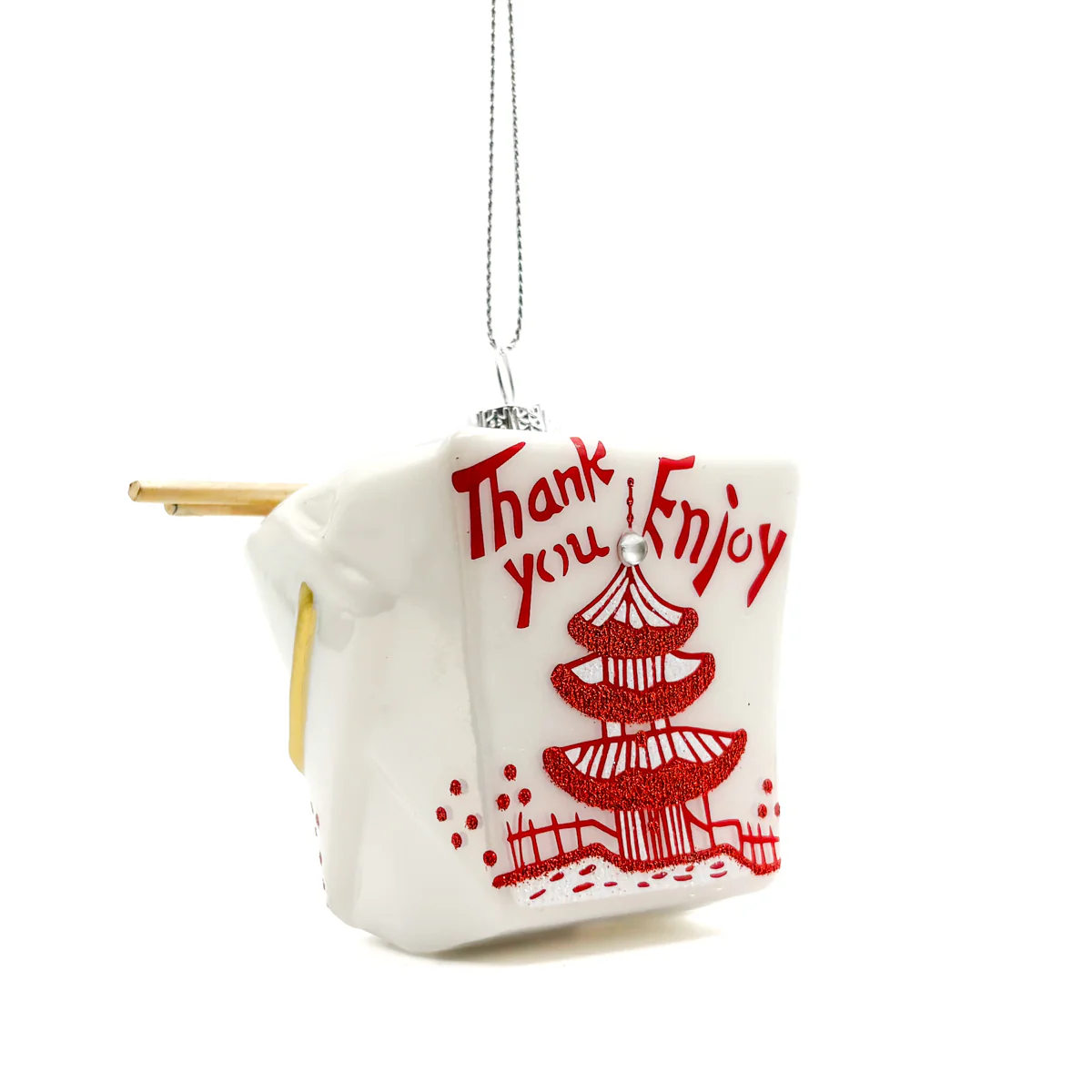 Chinese Take-Out Box Glass Ornament - Image 2