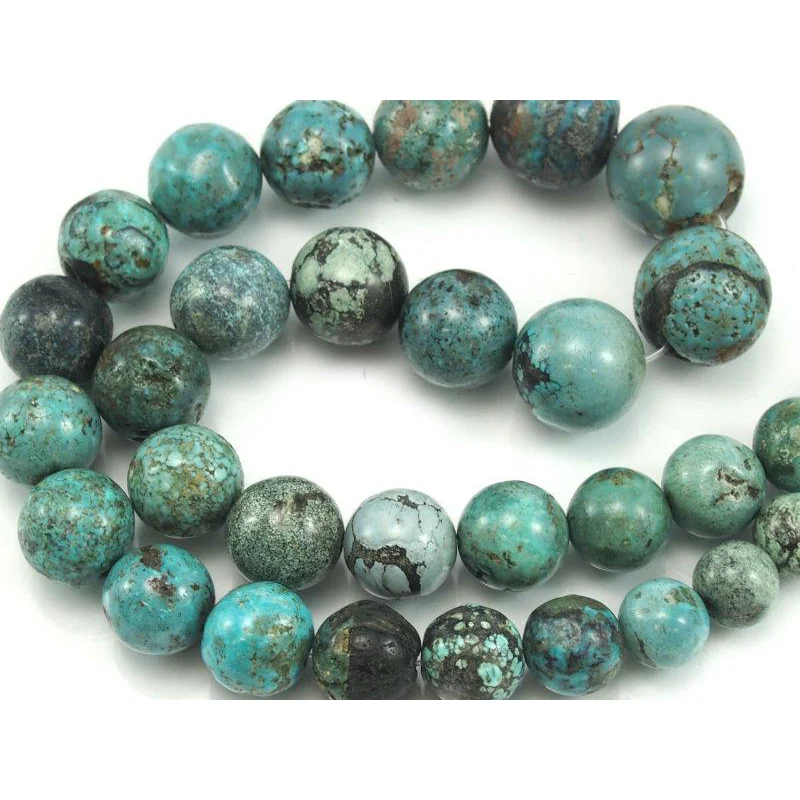 Turquoise (Chinese) Smooth Graduated Rounds 10-15mm Strand - Image 3