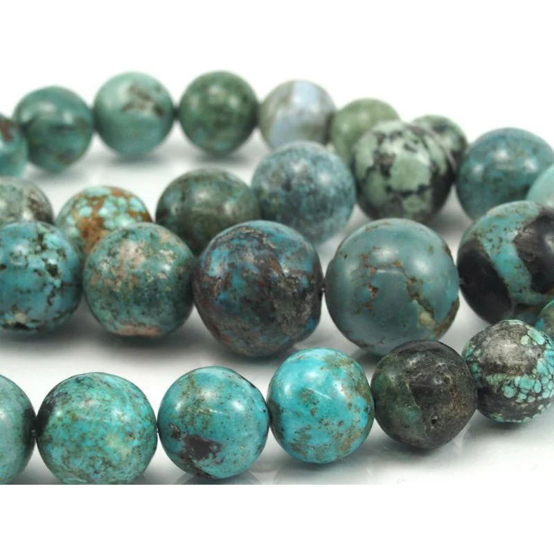 Turquoise (Chinese) Smooth Graduated Rounds 10-15mm Strand - Image 4