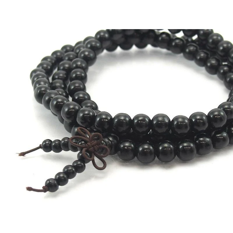 Chinese Black Wooden Mala 10mm, Black - Image 2
