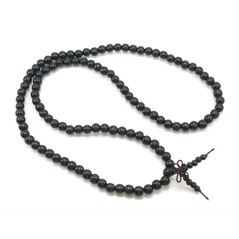 Chinese Black Wooden Mala 10mm, Black - Image 3