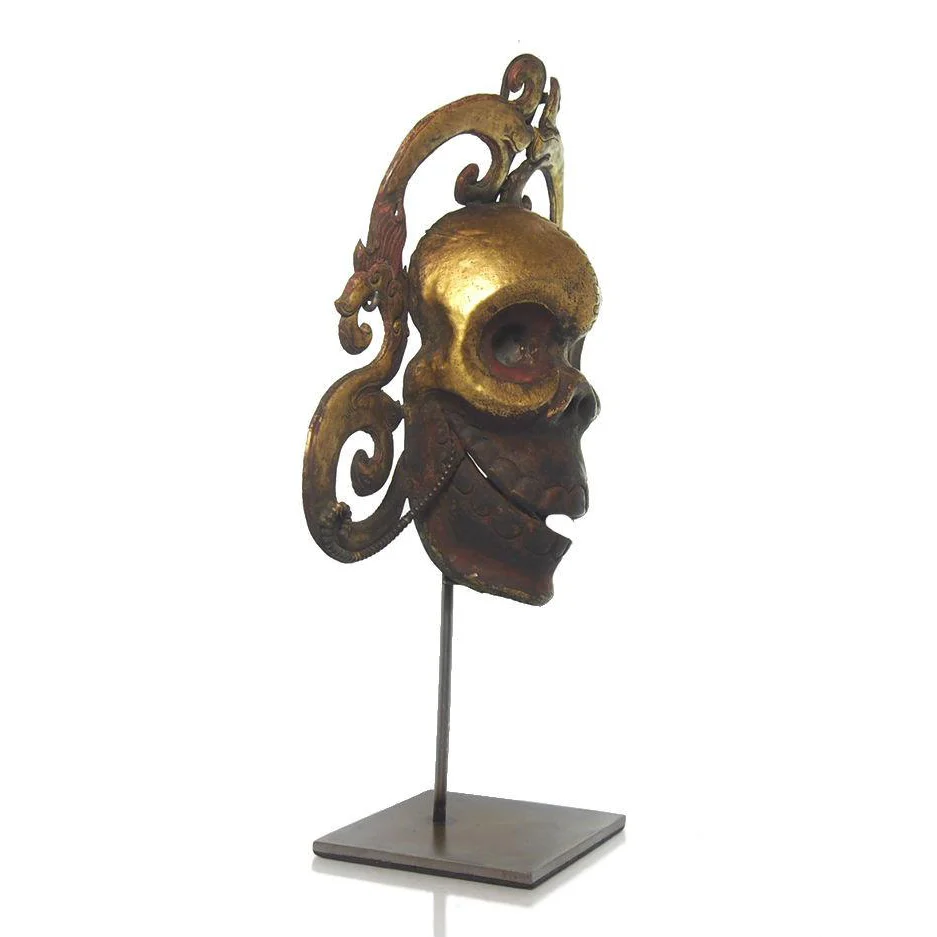 Chitipati Hand Hammered Brass Dance Mask and Temple Icon 1 - Image 3