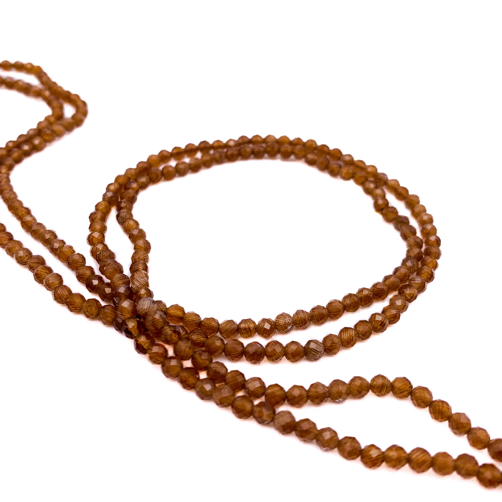 Chocolate Moonstone 3mm Faceted Rounds Bead Strand - Image 4