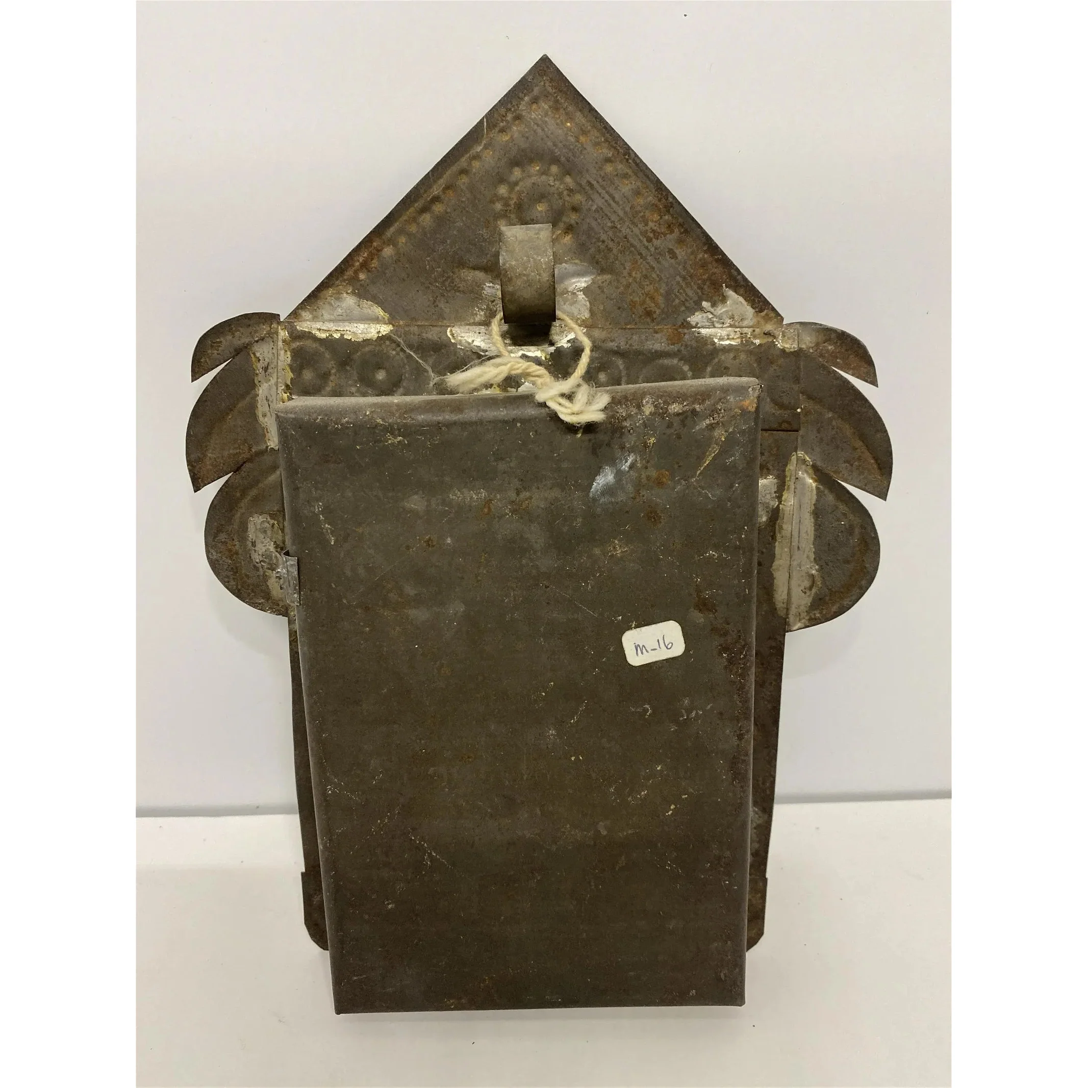 Christ Crucified Spanish Colonial Retablo in Original Tin Nicho - Image 3