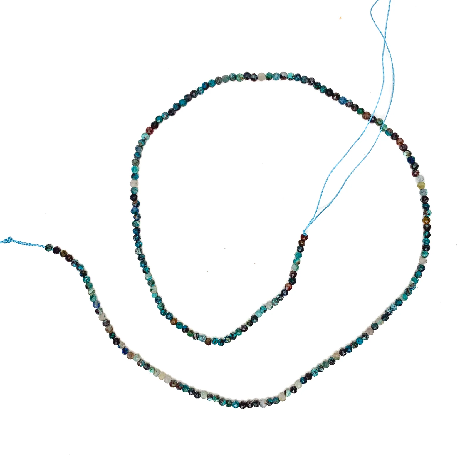 Chrysocolla 2mm Faceted Rounds Bead Strand - Image 2