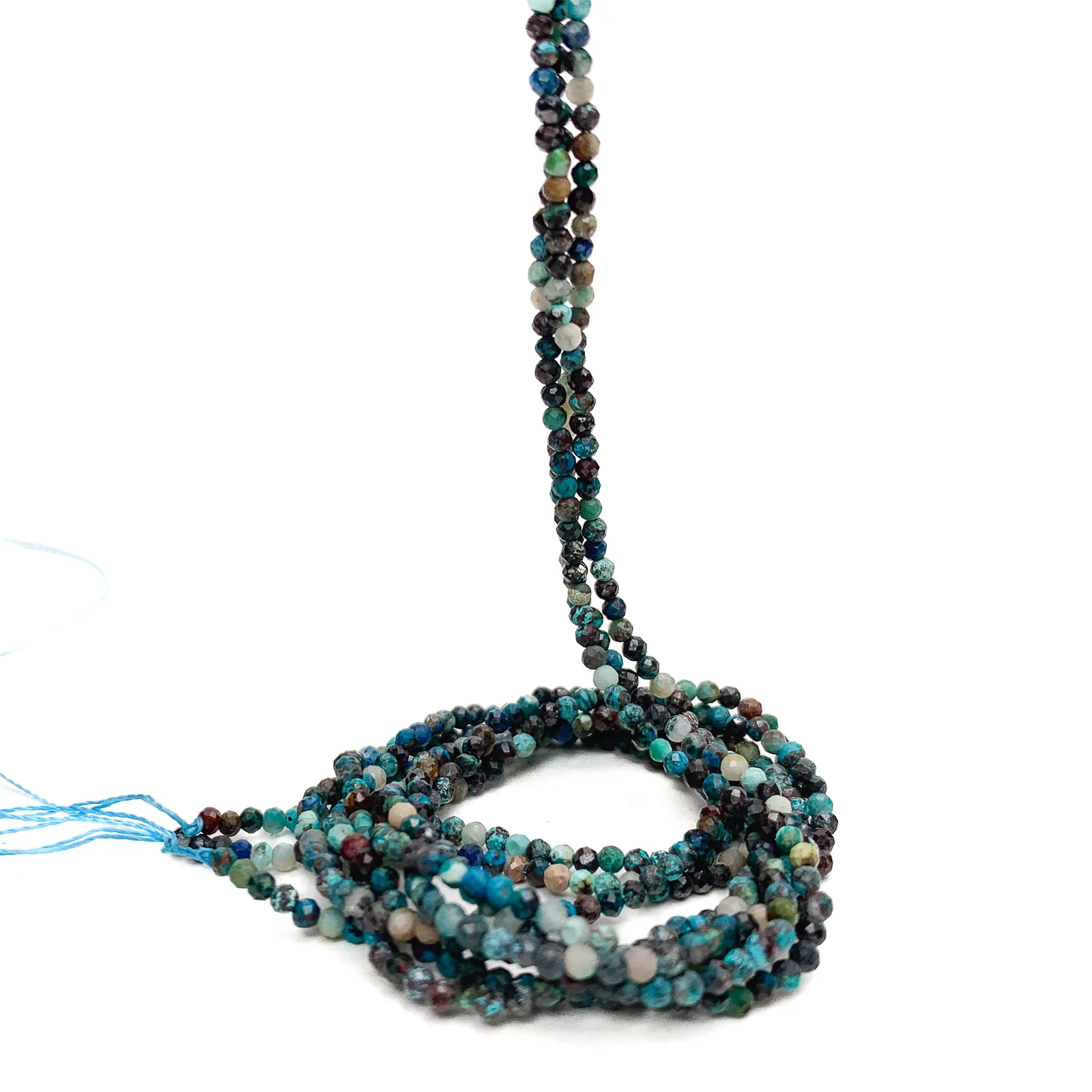Chrysocolla 2mm Faceted Rounds Bead Strand - Image 3