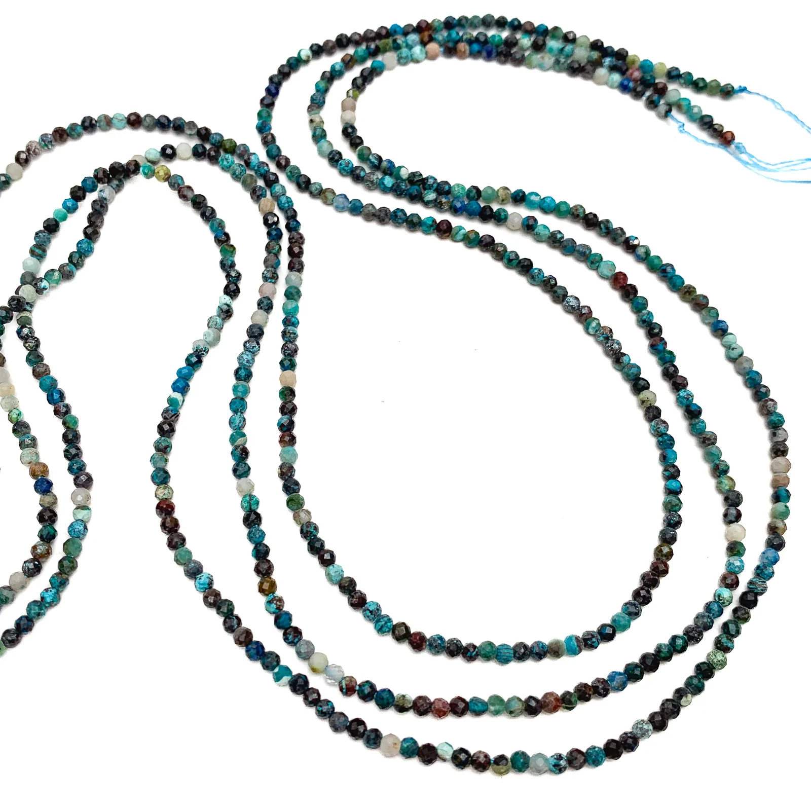 Chrysocolla 2mm Faceted Rounds Bead Strand - Image 4