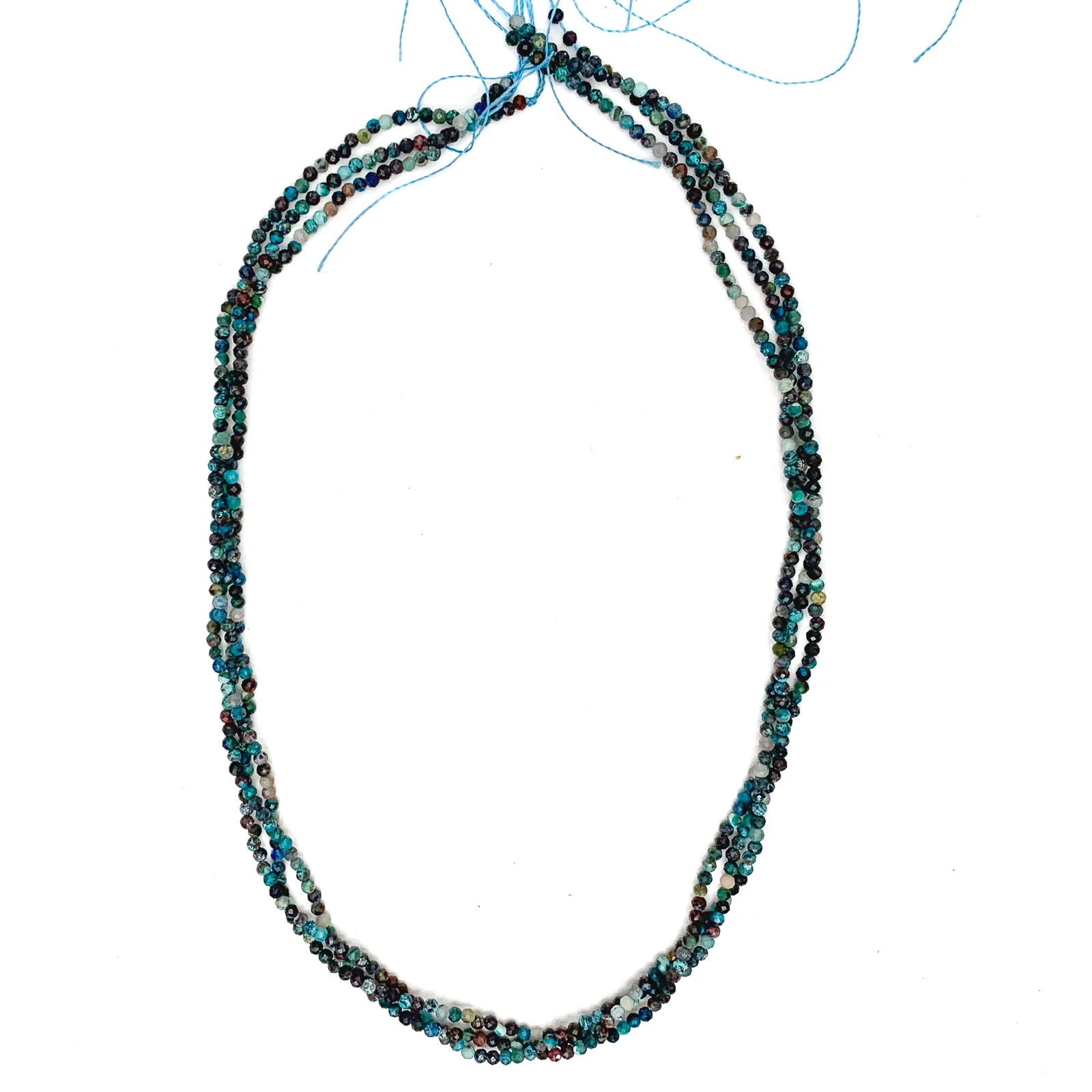 Chrysocolla 2mm Faceted Rounds Bead Strand - Image 5