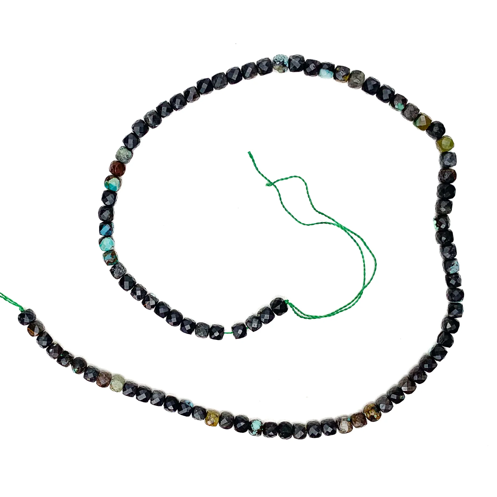 Chrysocolla 4.5mm Faceted Cubes Bead Strand - Image 2