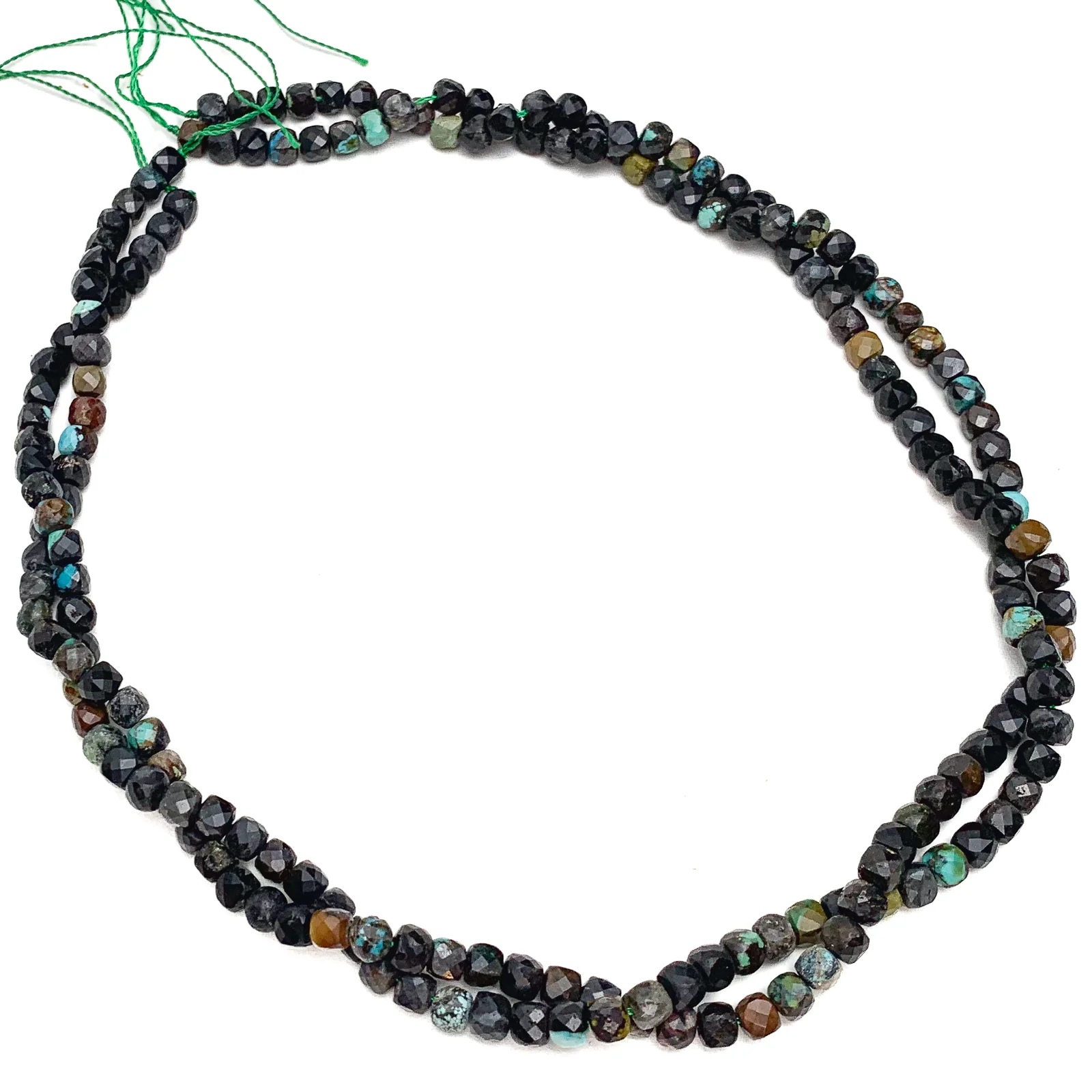 Chrysocolla 4.5mm Faceted Cubes Bead Strand - Image 3