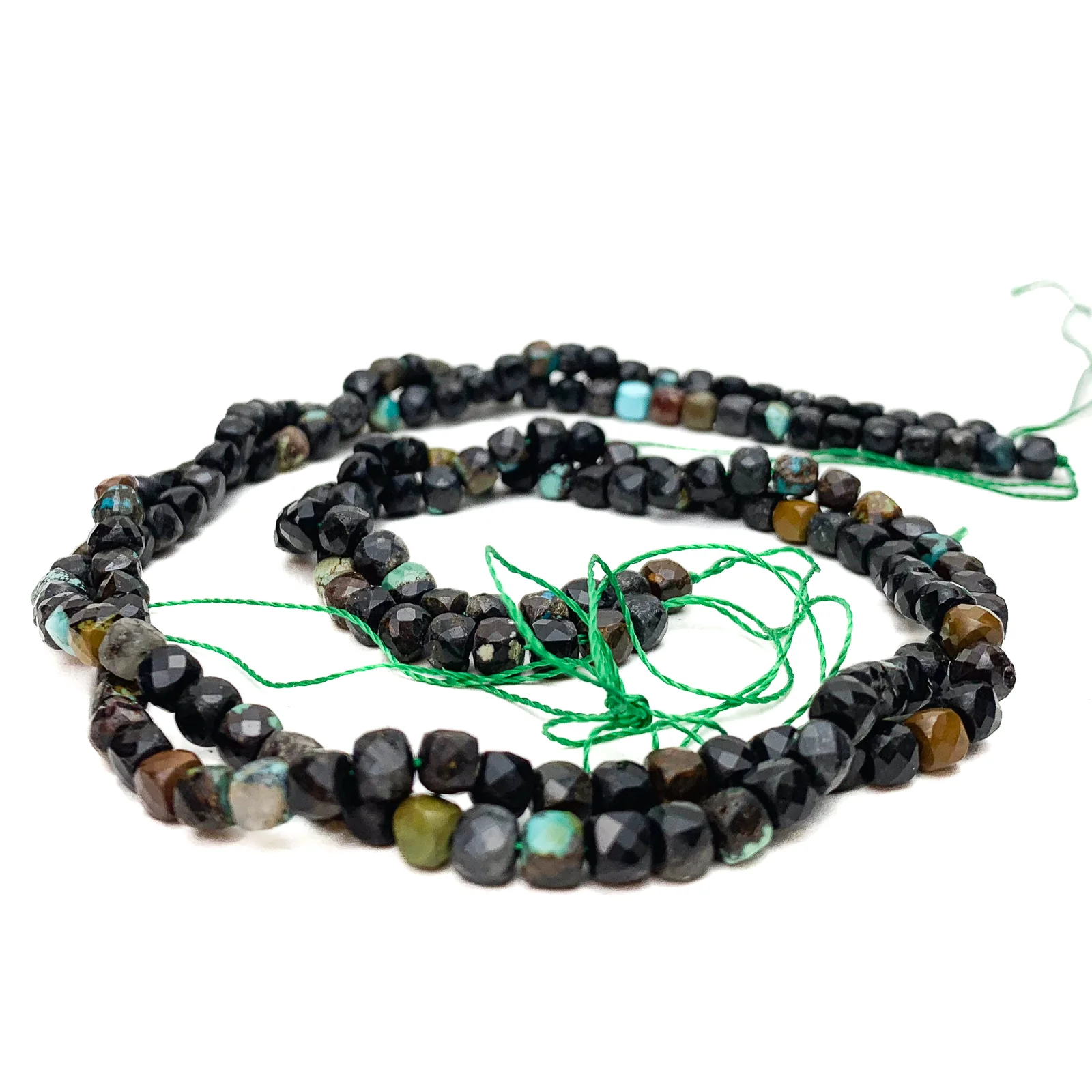 Chrysocolla 4.5mm Faceted Cubes Bead Strand - Image 4