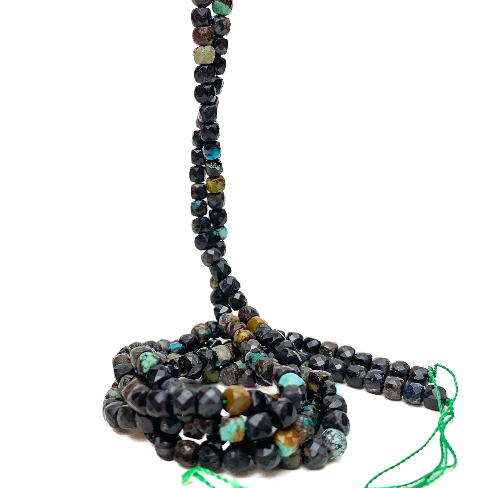 Chrysocolla 4.5mm Faceted Cubes Bead Strand - Image 5