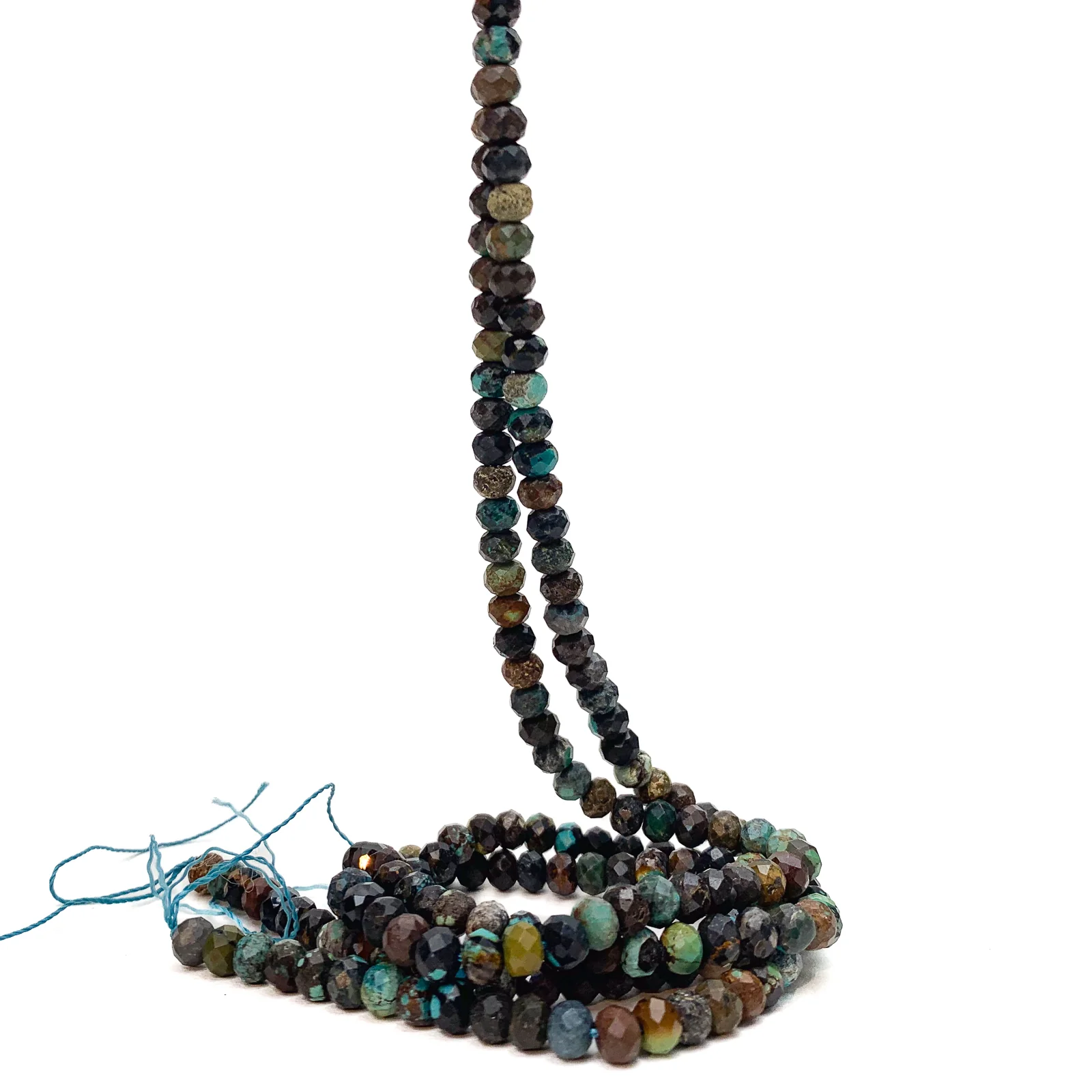 Chrysocolla 5.5mm Faceted Rondelles Bead Strand - Image 4