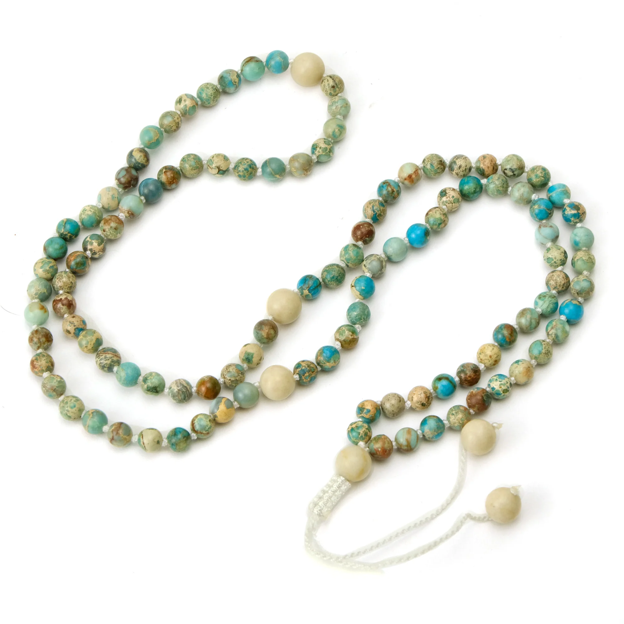 Impression Jasper and Riverstone 6mm Knotted Mala #105 - Image 3