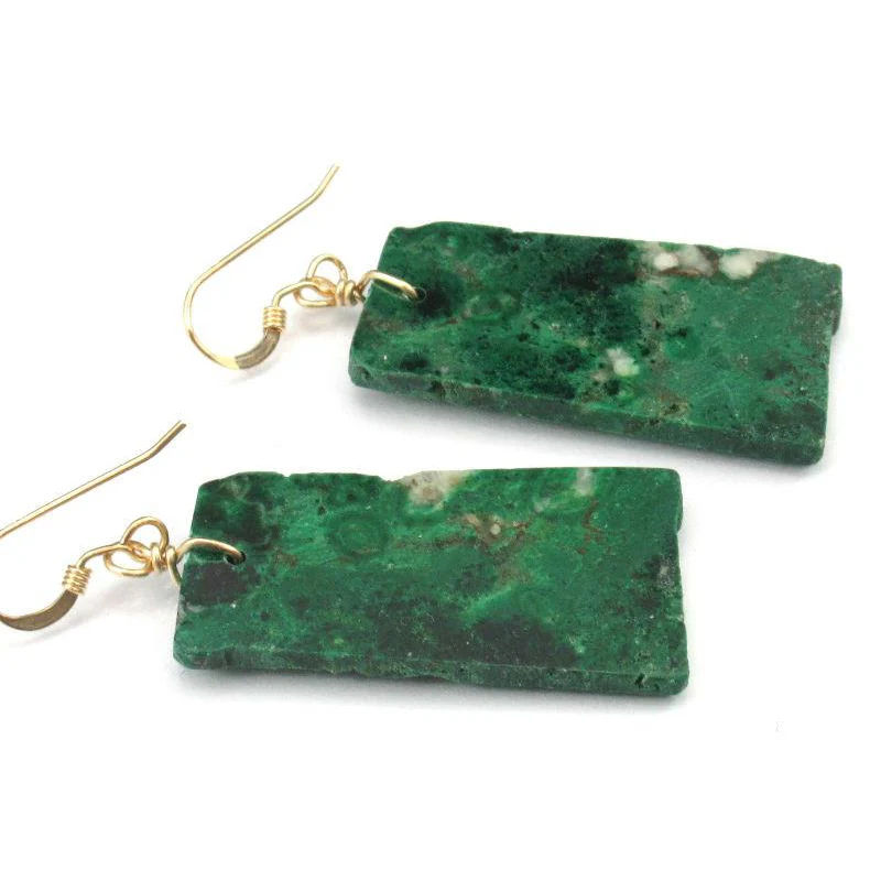 Chrysocolla Earrings with Gold Filled French Ear Wires - Image 3